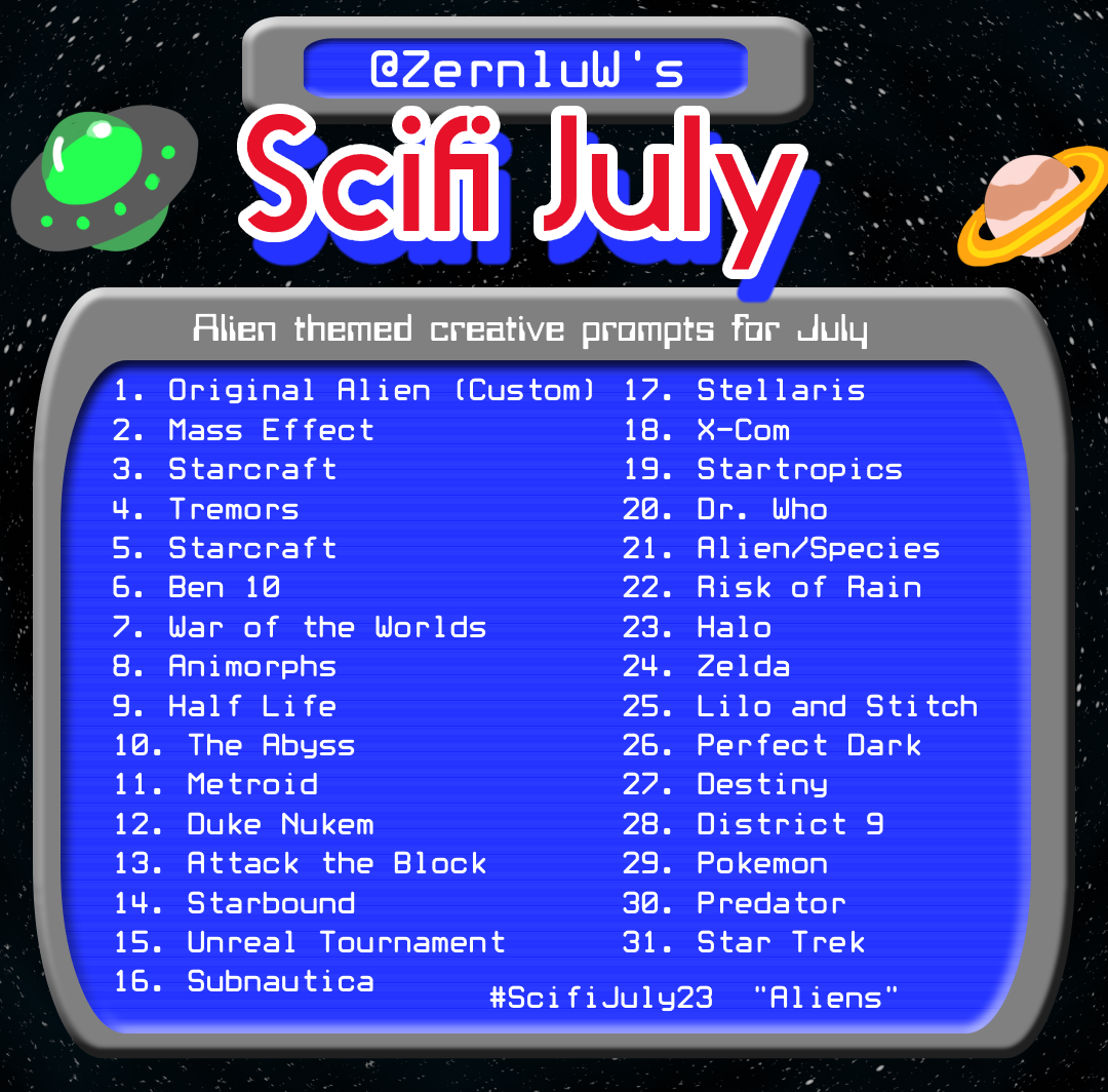 Scifi July Alien Month - By @lucern7 on Itaku