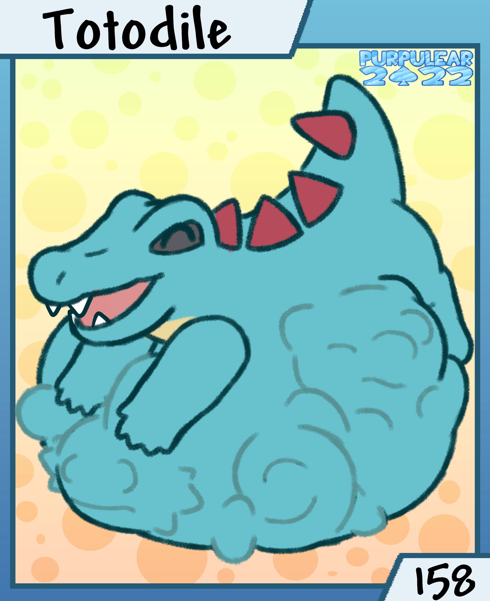 Pokevore 158 - Totodile - By @purpulear on Itaku