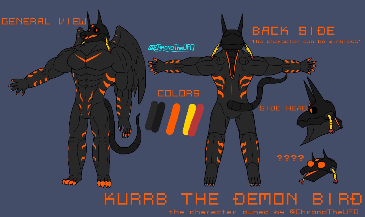 Kurrb The Demonic Bird [Ref Sheet] - By @chronotheufo on Itaku