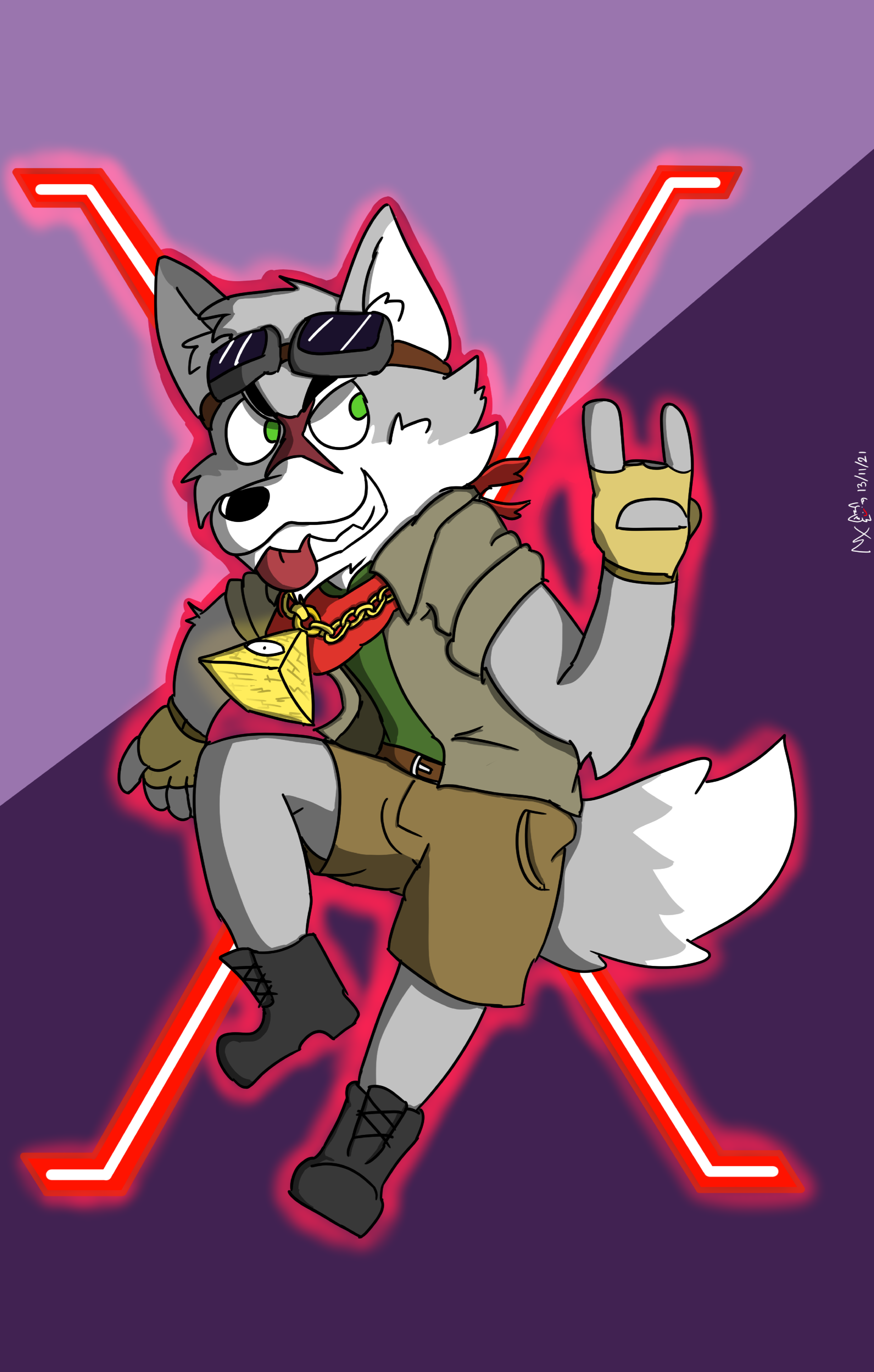 Birthday Gift for friend (2021) - By @maxthewolfy on Itaku