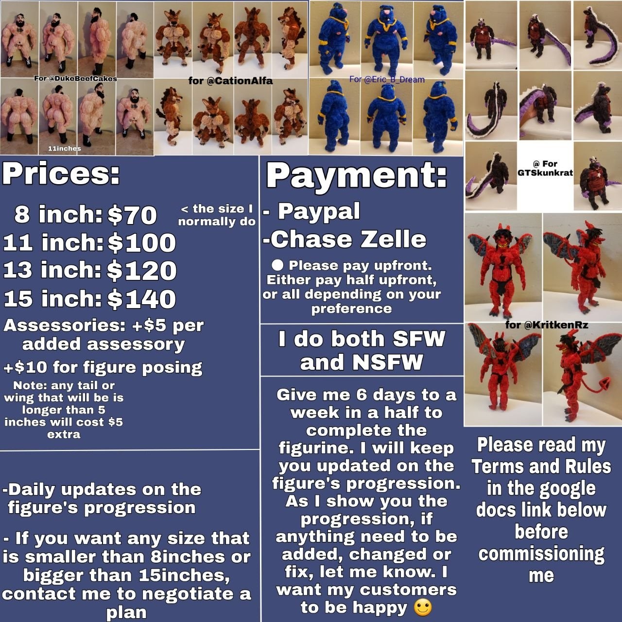 New Pipecleaner Figurine Commission Sheet By frankeyfireburn on Itaku