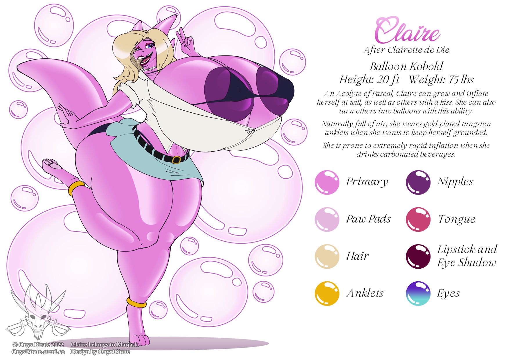 Claire Ref Sheet - By @onyxpirate on Itaku