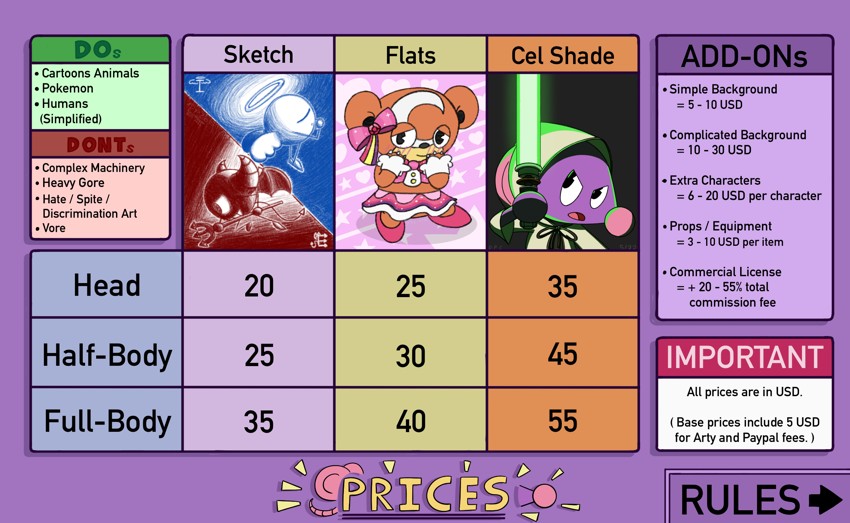 2023 Commissions Info~ - By @daprofessionalcasual on Itaku