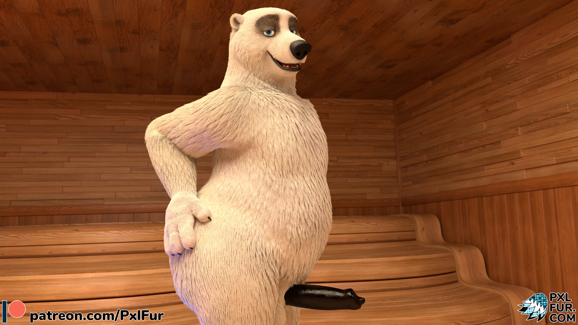 Sauna Switch still: Burr-y Junk - By @pxlfur on Itaku