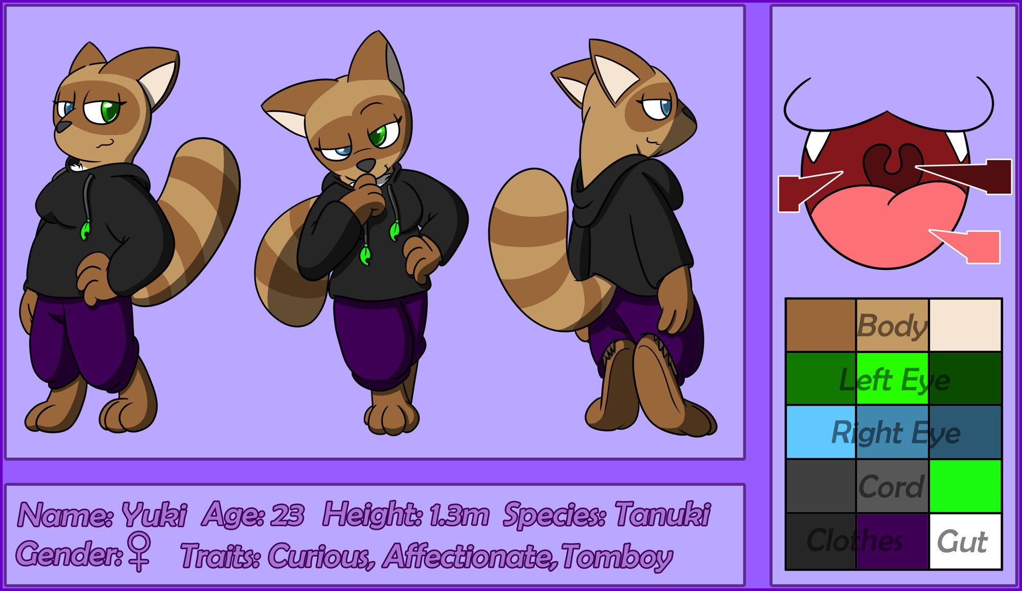 Yuki Reference Sheet [Clothed] by SecretStash151 - By @side_b on Itaku