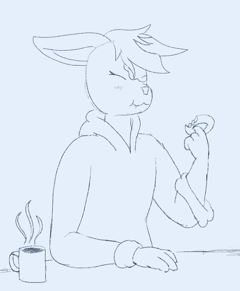 Dart eating a donut By thatwolfarrow on Itaku