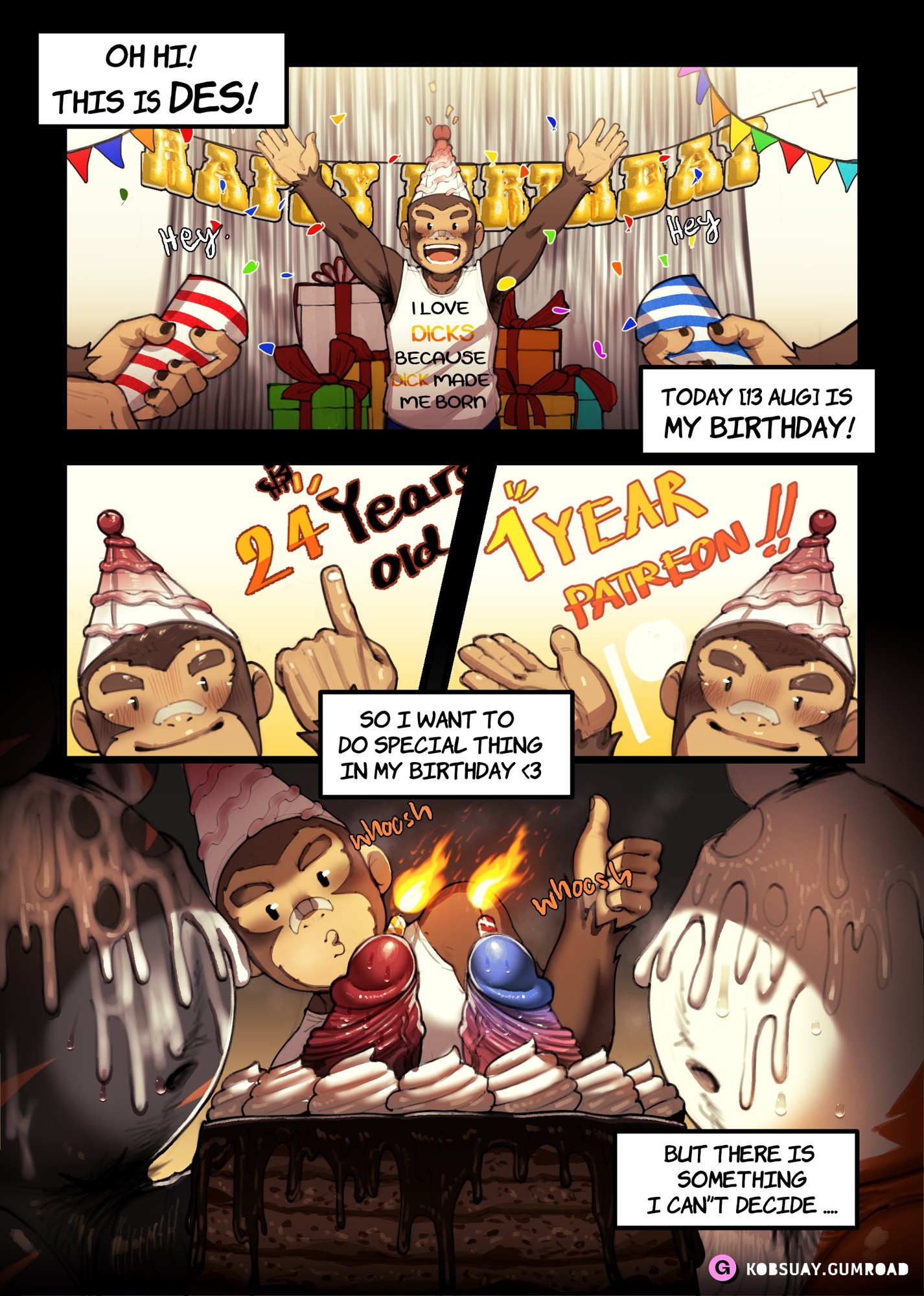 My Birthday Gift Pg.1 - By @desfrog on Itaku