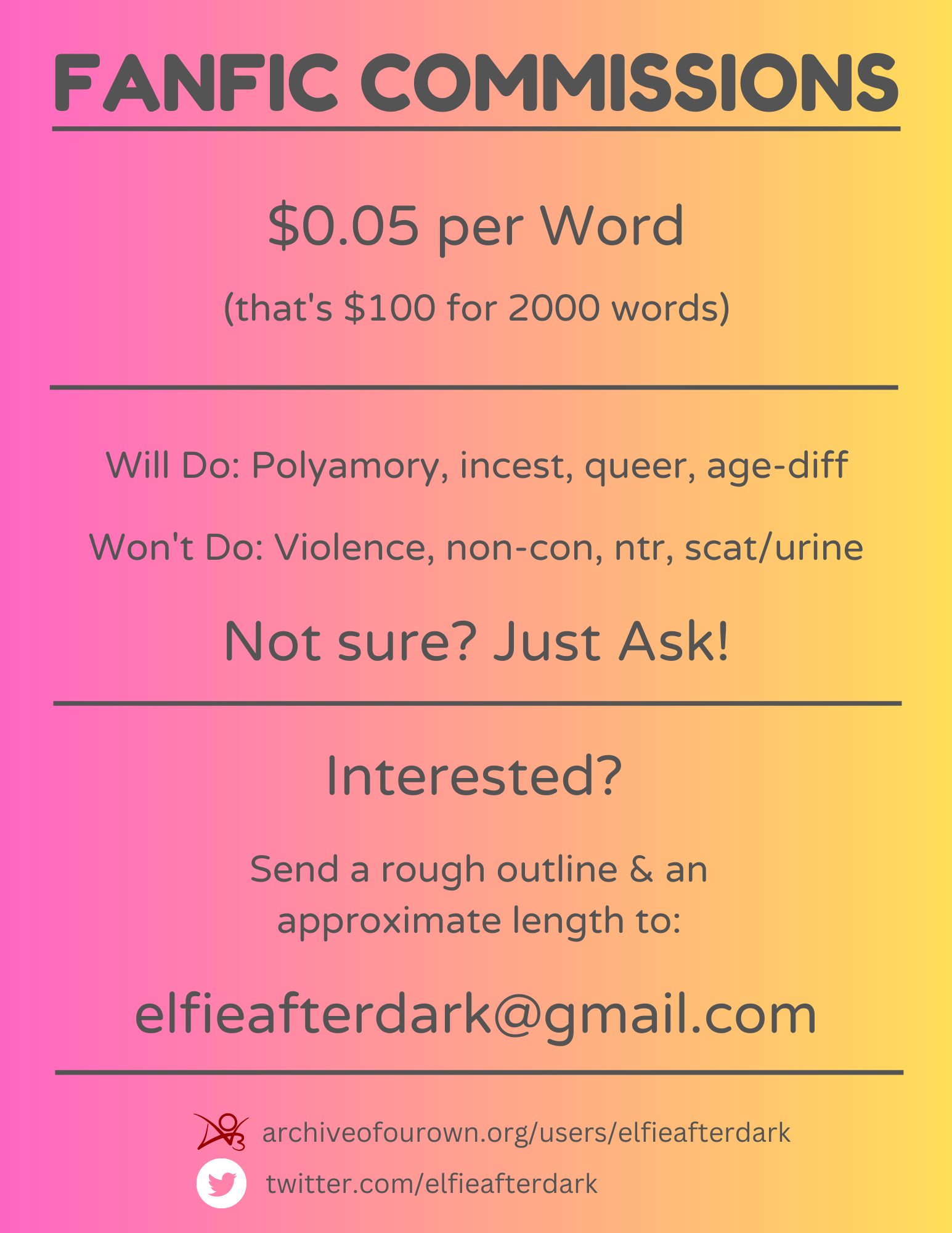 Commissions! By elfieafterdark on Itaku