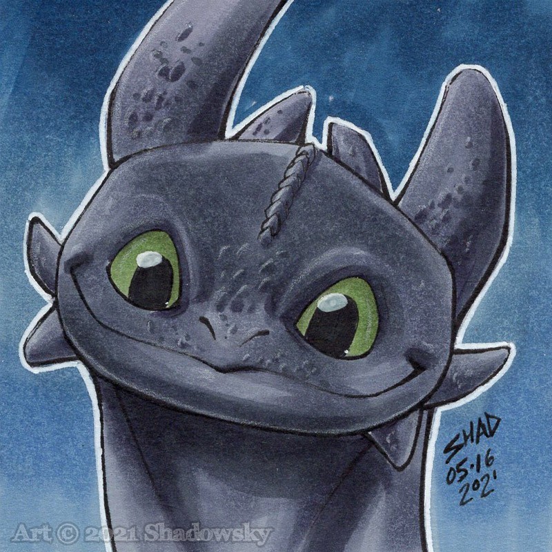 HTTYD Toothless Postit - By @shadowsky on Itaku