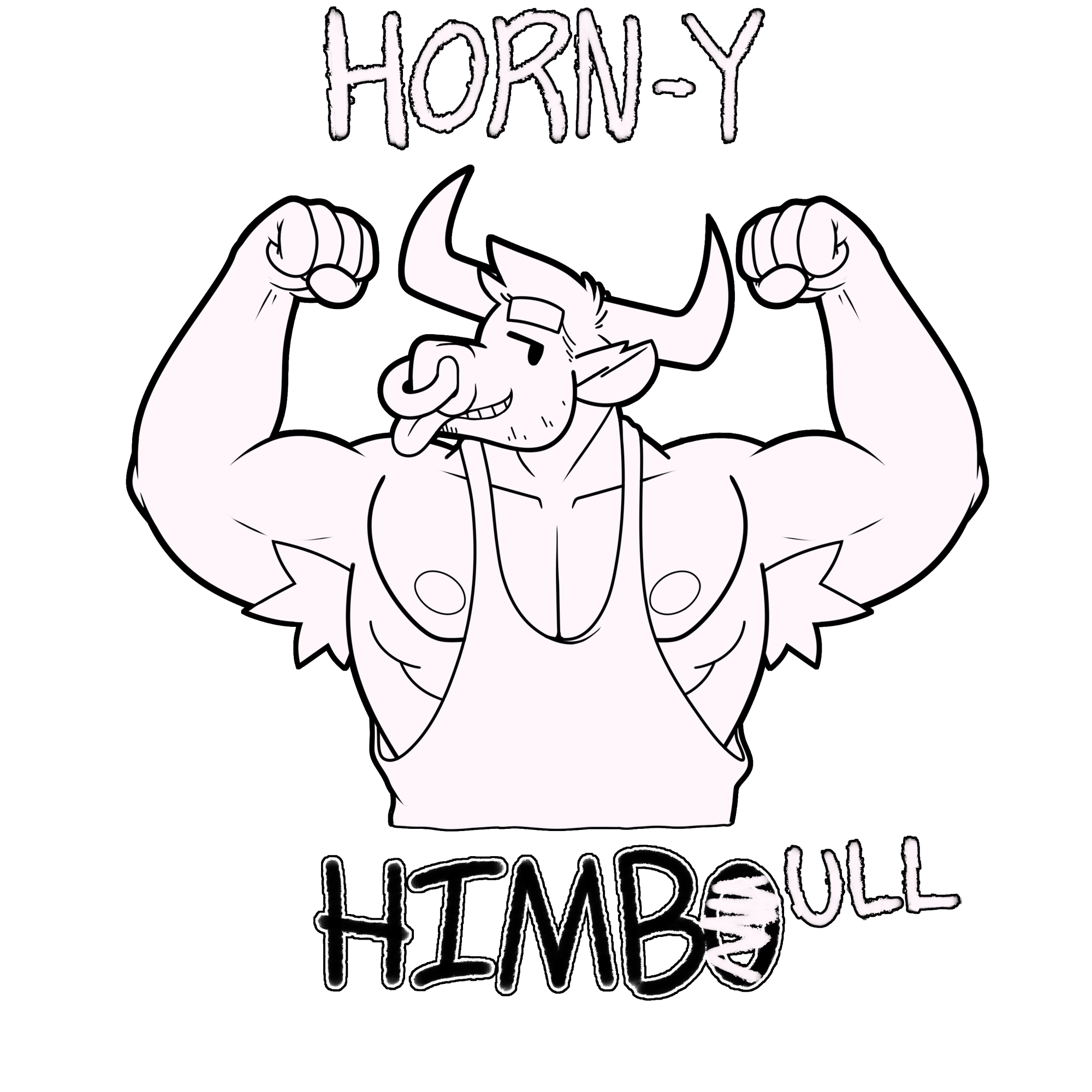 "Horn-y Him-bull" (Buff) Merch! - By @lewdliege on Itaku