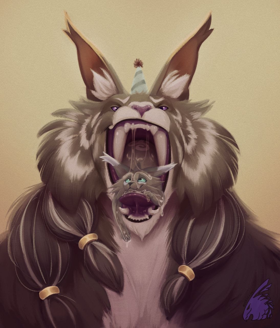 Let me hold your birthday hat for you Kit! - By @zeanlain on Itaku