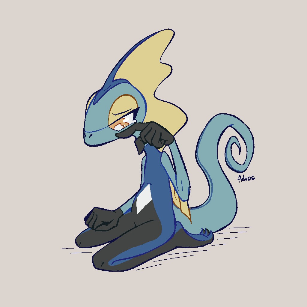 Sad Lizard - By @advosart on Itaku