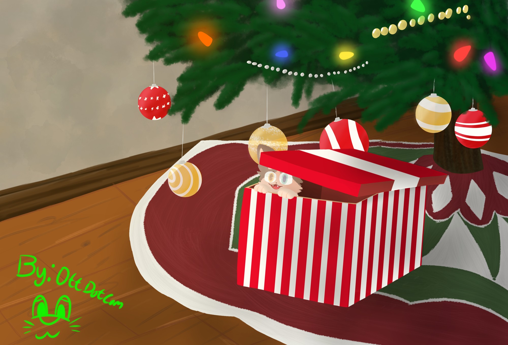 Secret Santa Gift Art 2022 - By @ottdotcom on Itaku