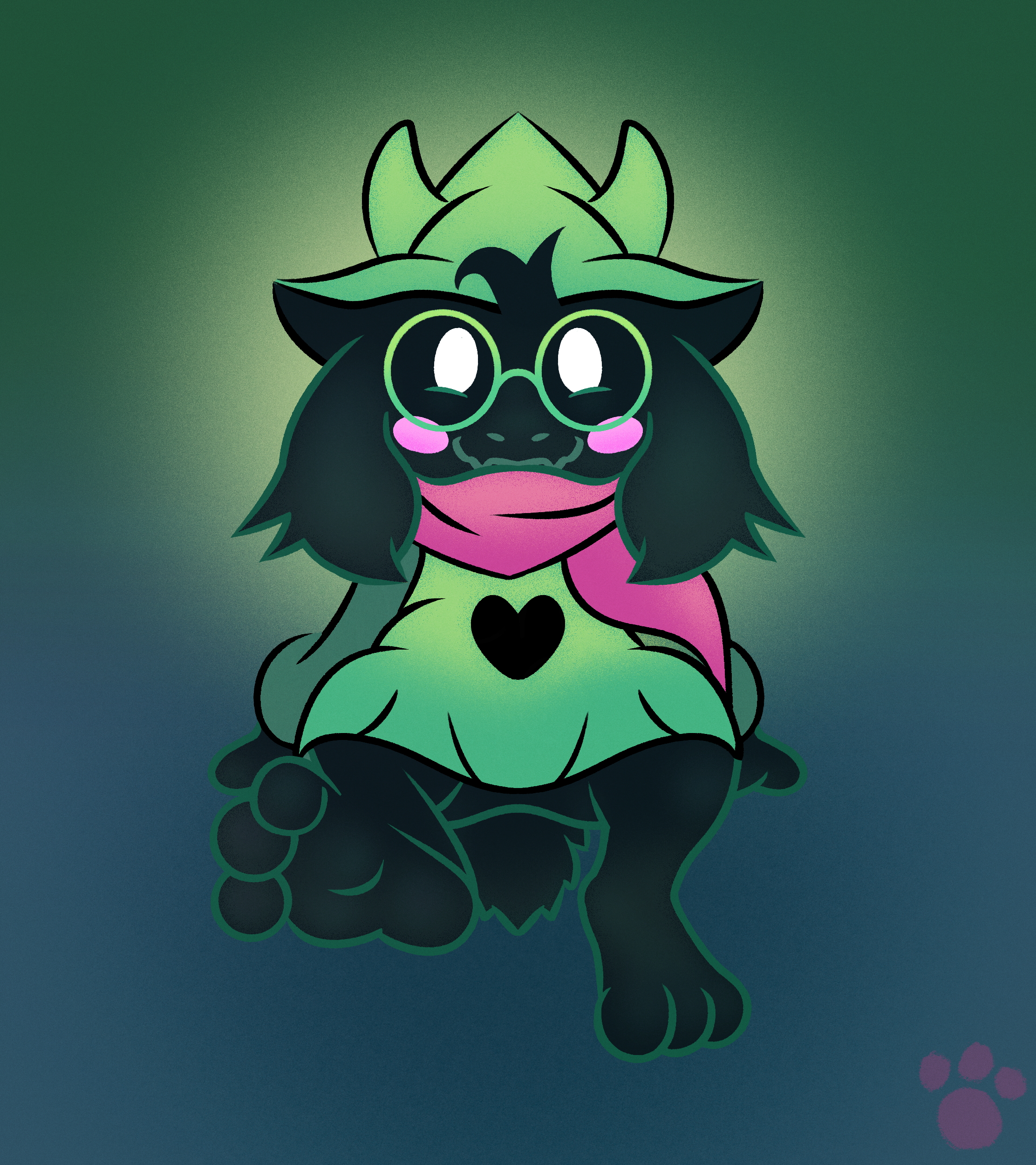 Ralsei in the Dark - By @pokerus10 on Itaku