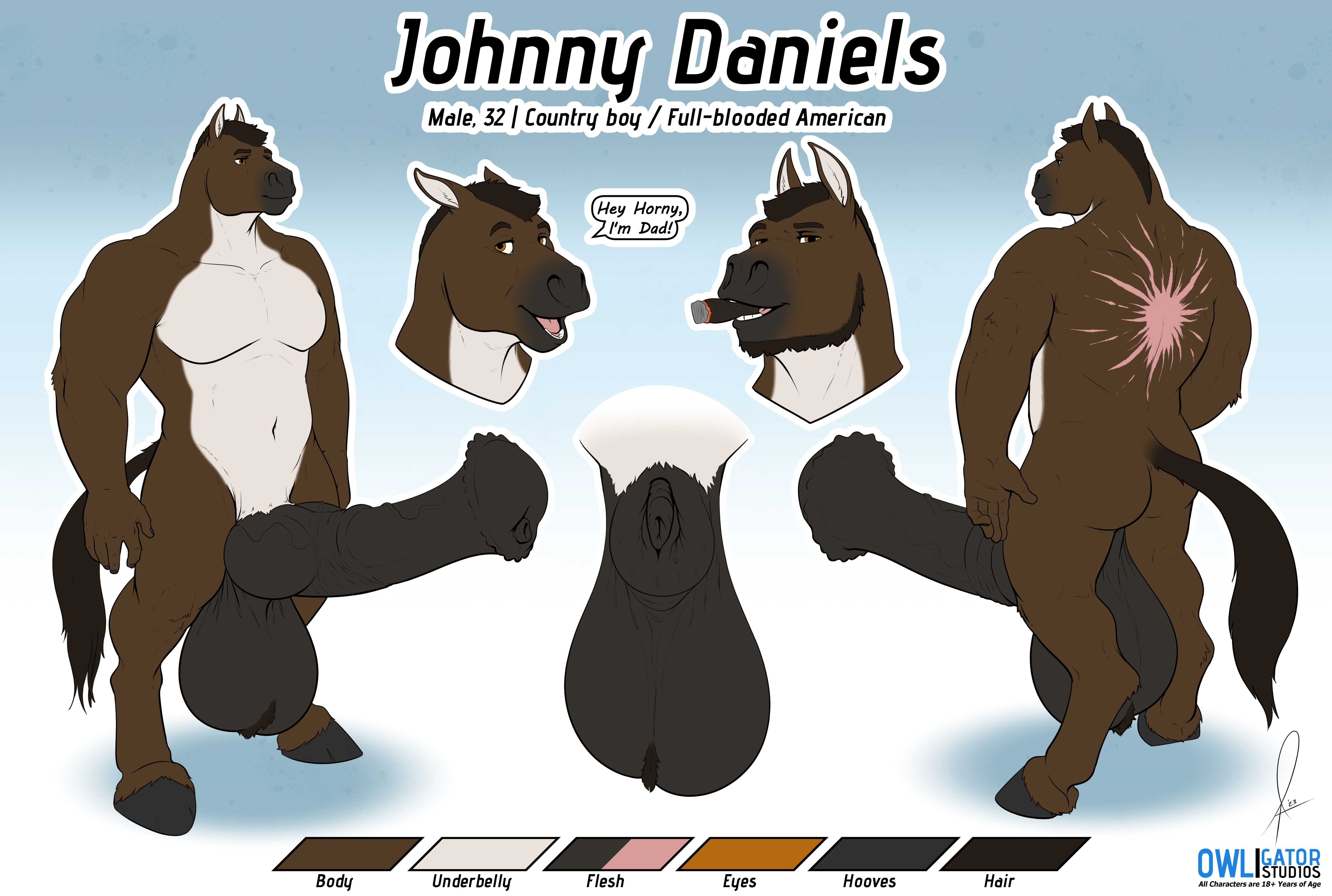 Reference Sheet - Johnny D. - By @owligatorstudios on Itaku