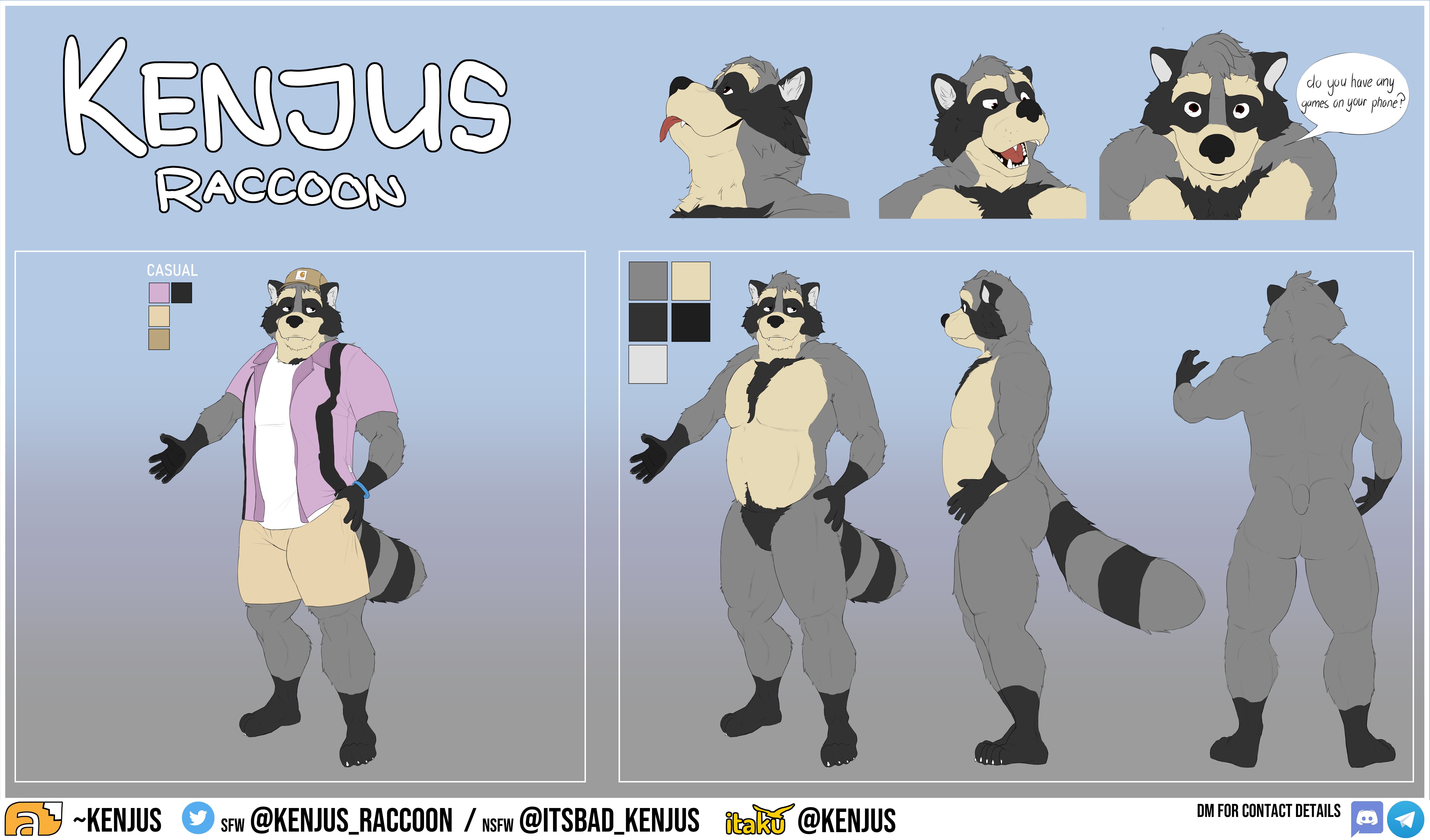SFW Reference Sheet 1 - By @kenjus on Itaku