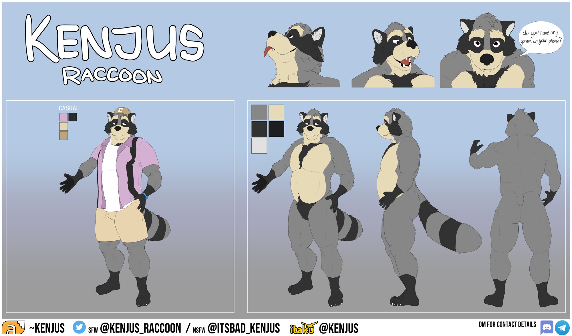 SFW Reference Sheet 1 - By @kenjus on Itaku