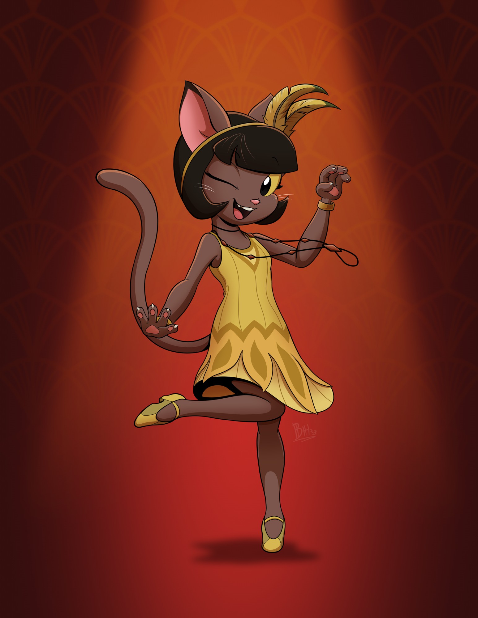 Ivy Pepper The Feline Flapper By canisillustratus on Itaku