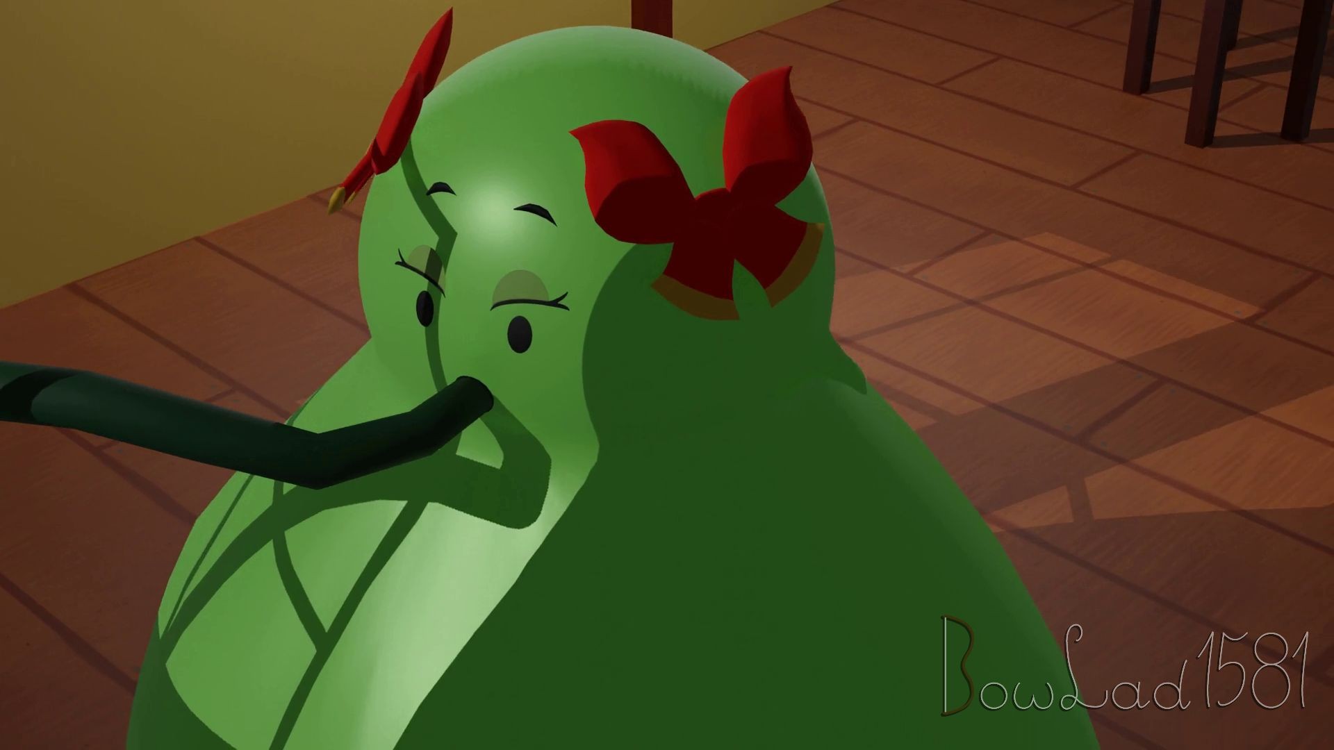 Lady Bow Hose Belly Inflation - By @bowlad1581 on Itaku