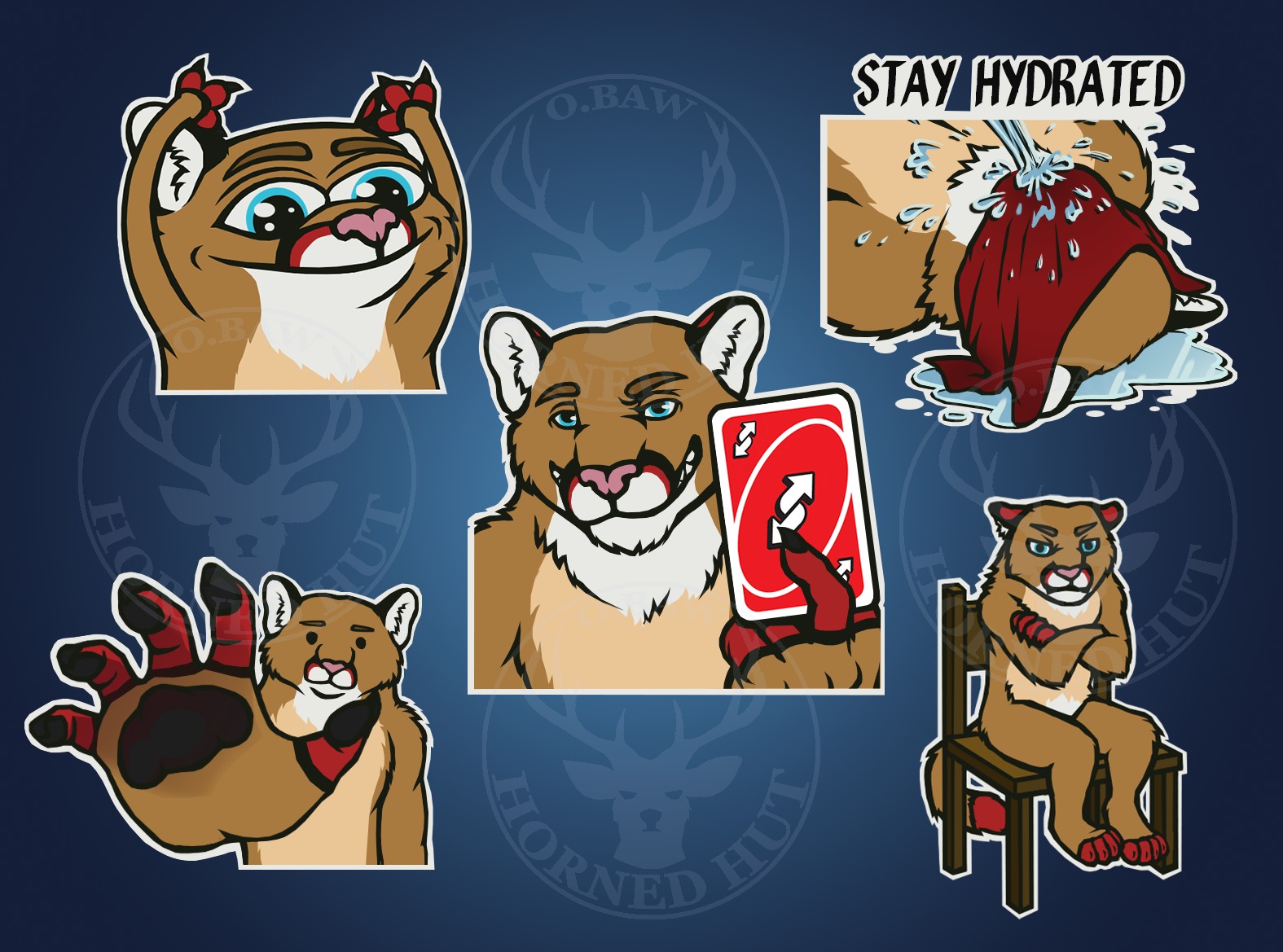 [C] Puma Stickers - By @horned_hut on Itaku
