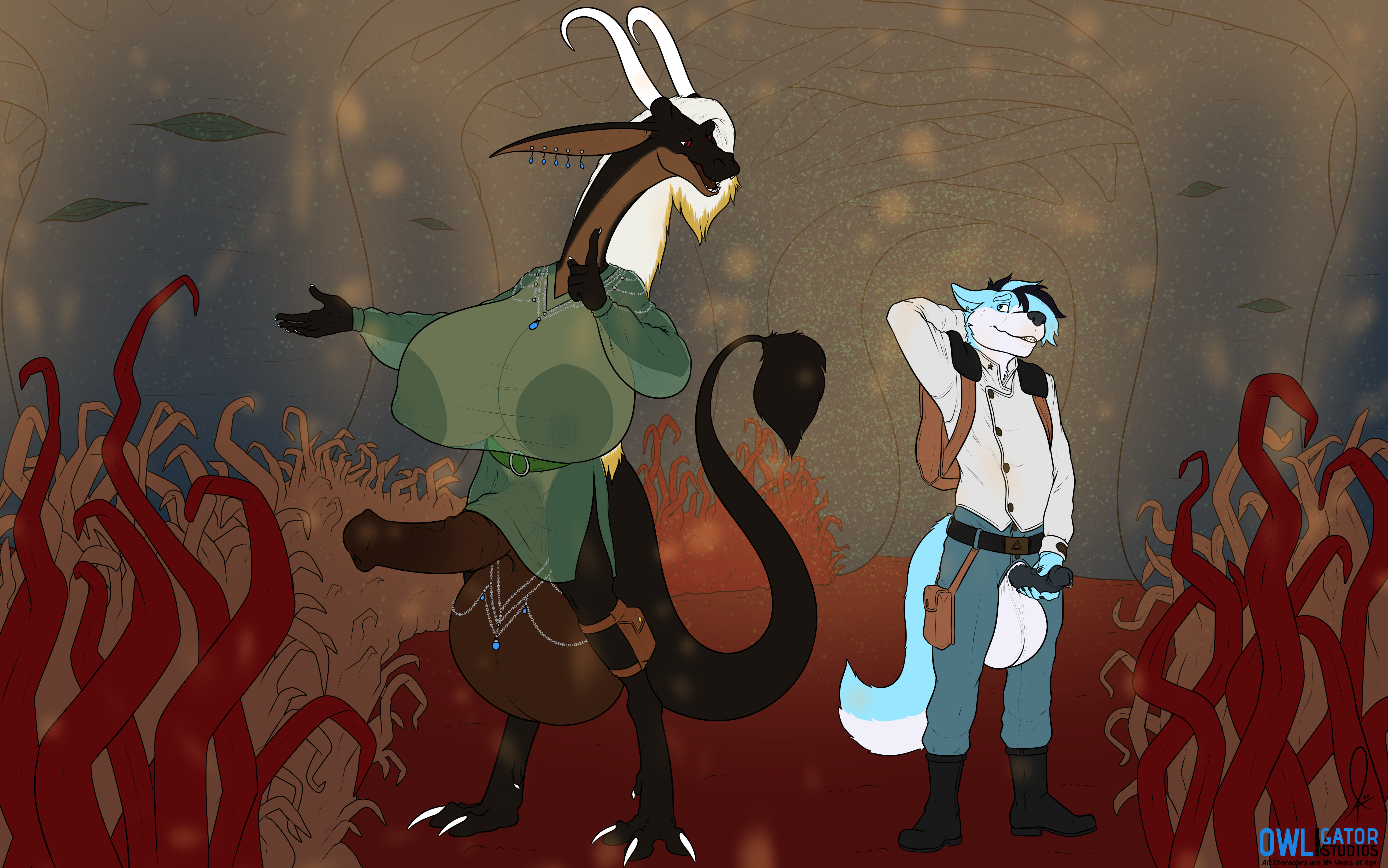 Illustration - An Alien World 1 - By @owligatorstudios on Itaku