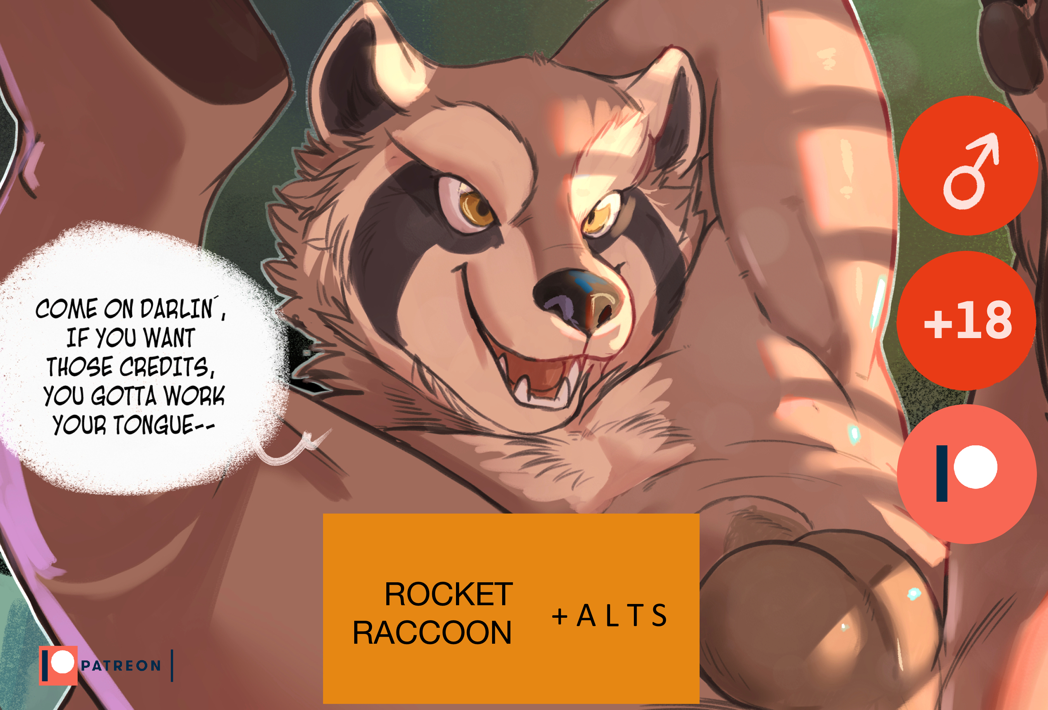 Rocket Raccoon on Patreon now - By @negy on Itaku