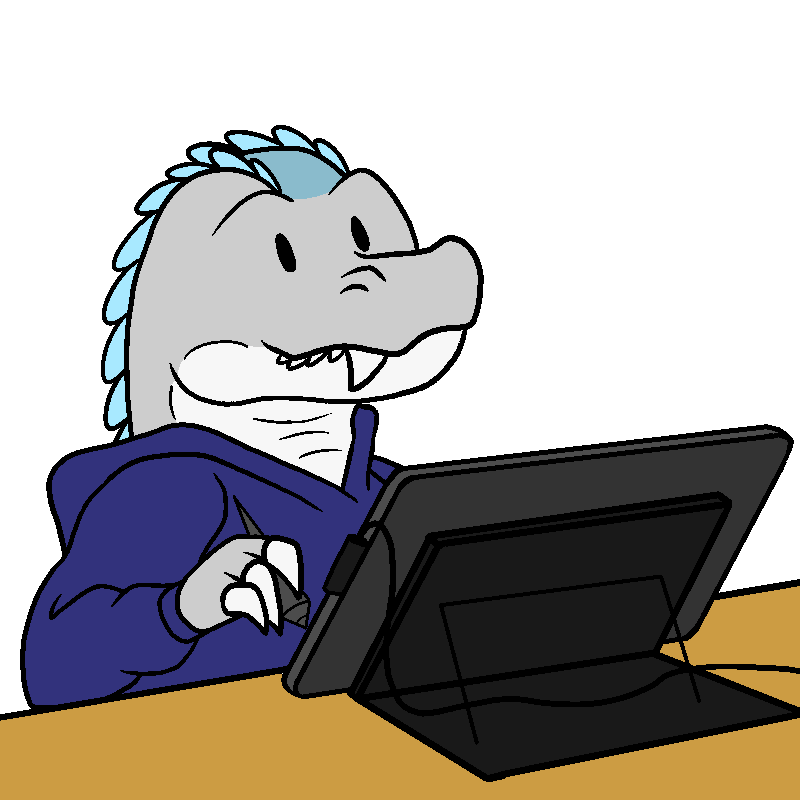 Smiling anthro gator