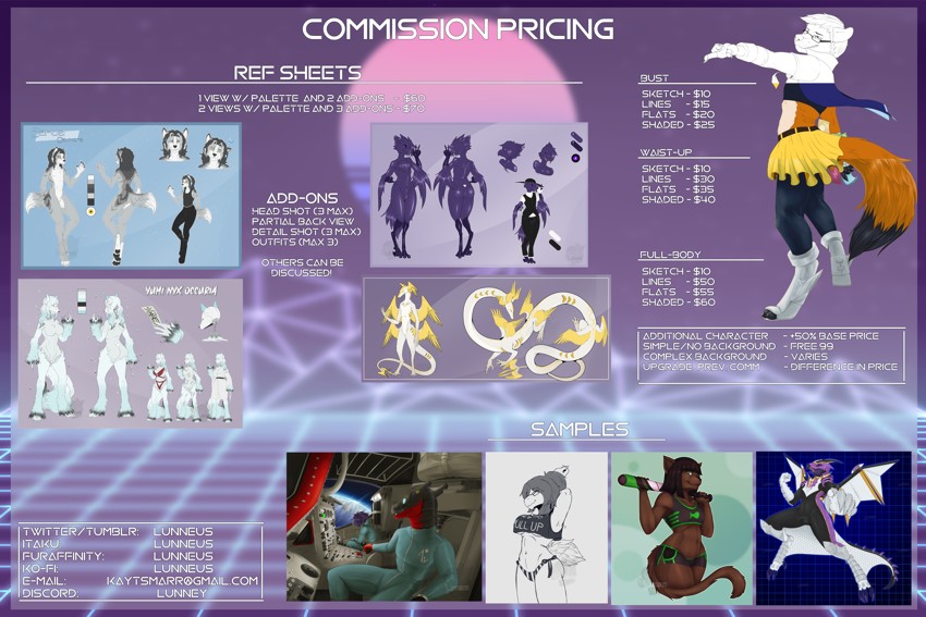 Commissions Open! - By @lunneus on Itaku