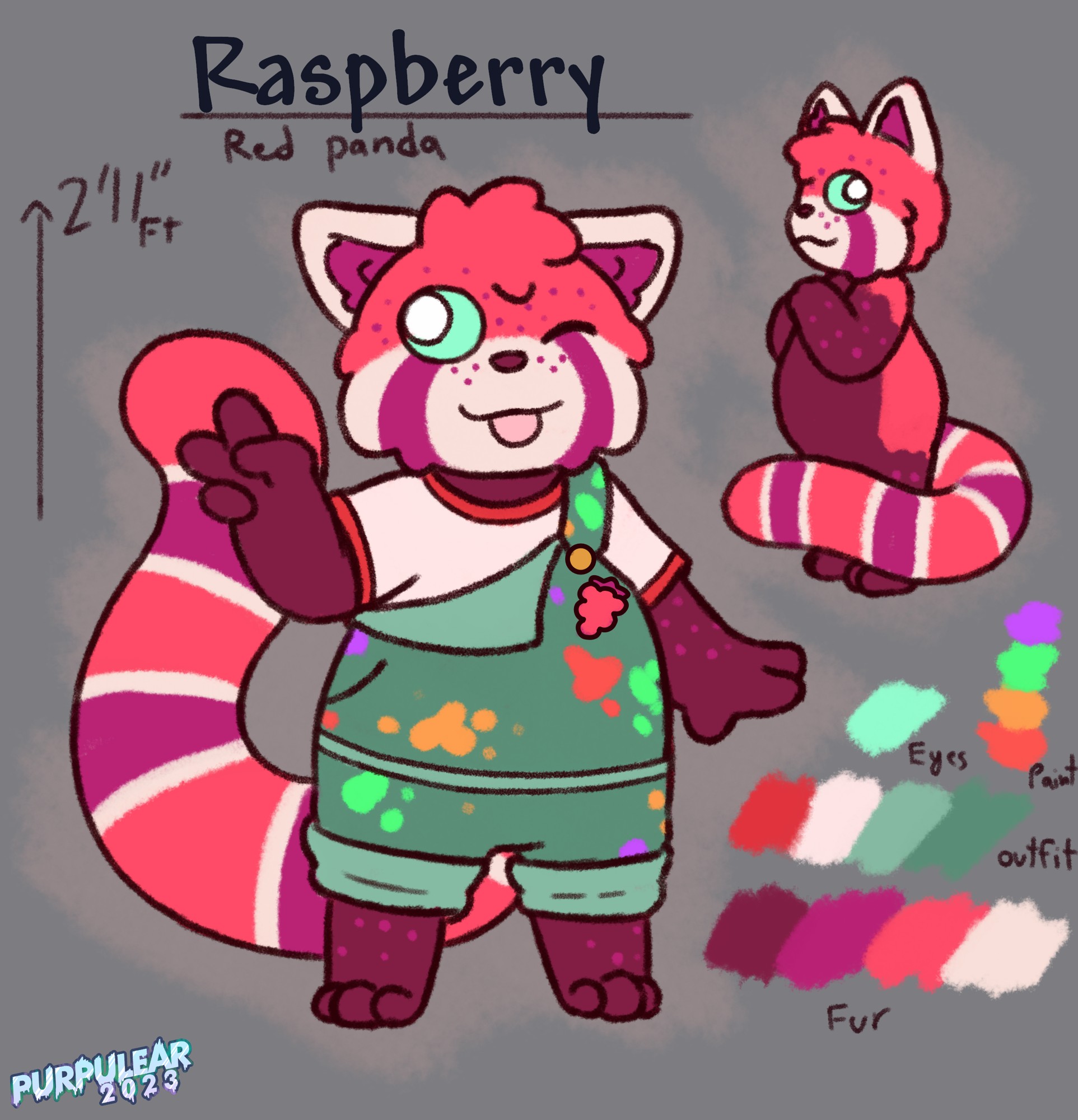 Raspberry the Red Panda - By @purpulear on Itaku