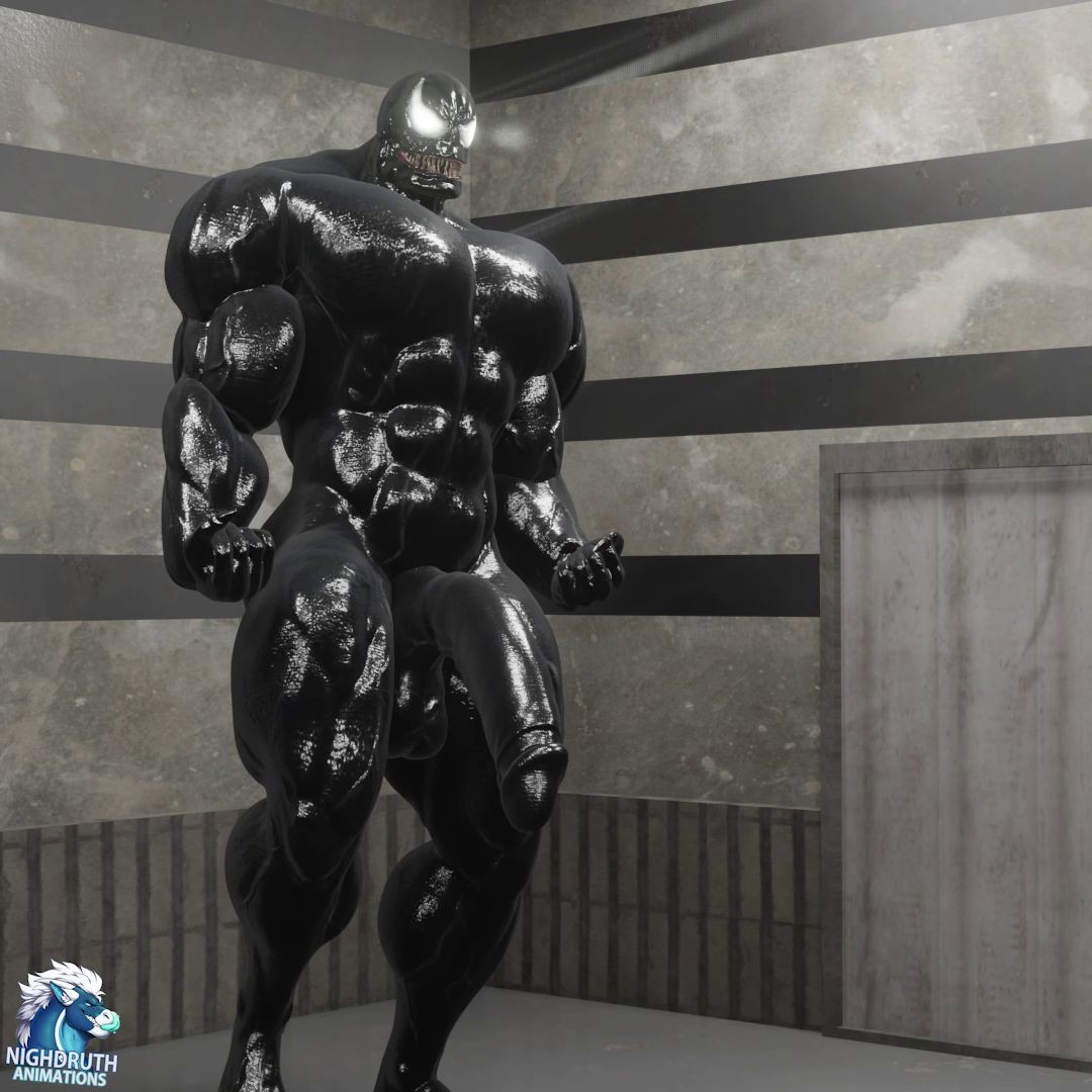 Short Venom Muscle Growth Animation - By @nighdruth on Itaku.