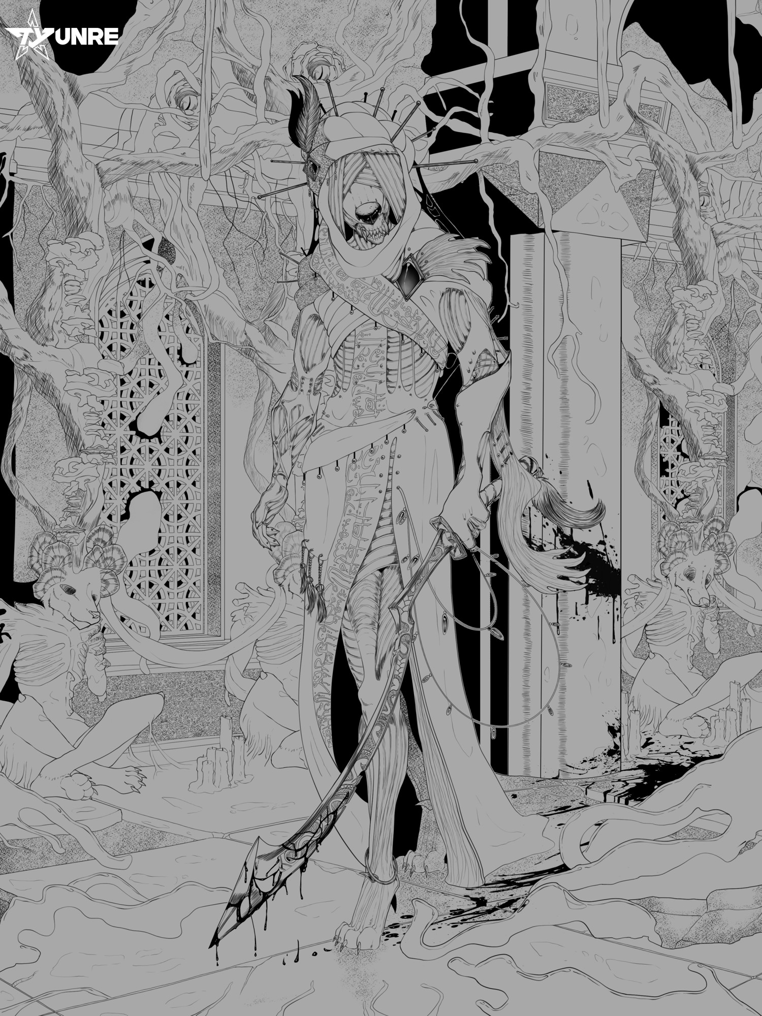 Skin Monk [inks] - By @tyunre on Itaku