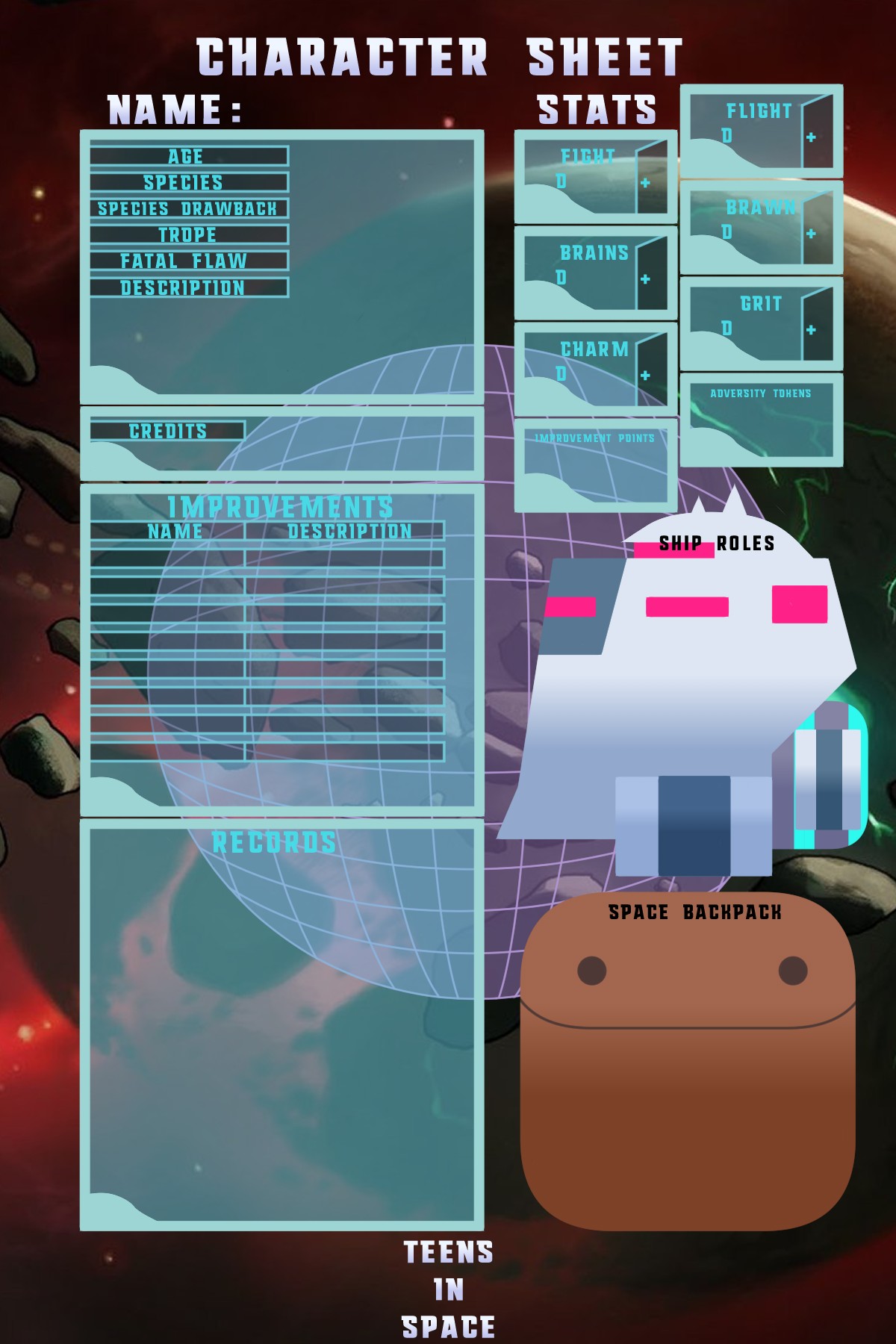 Teens in space - Final Space Character Sheet Alt 1 - By @alexsal979 on ...