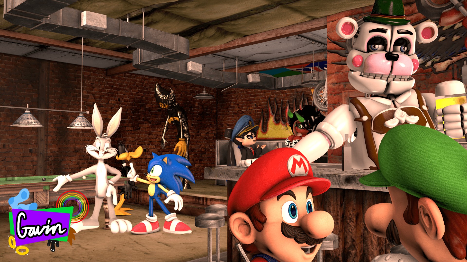 Toon Space Bar (Remake) [SFM Multiverse] - By @gavintron2002 on Itaku