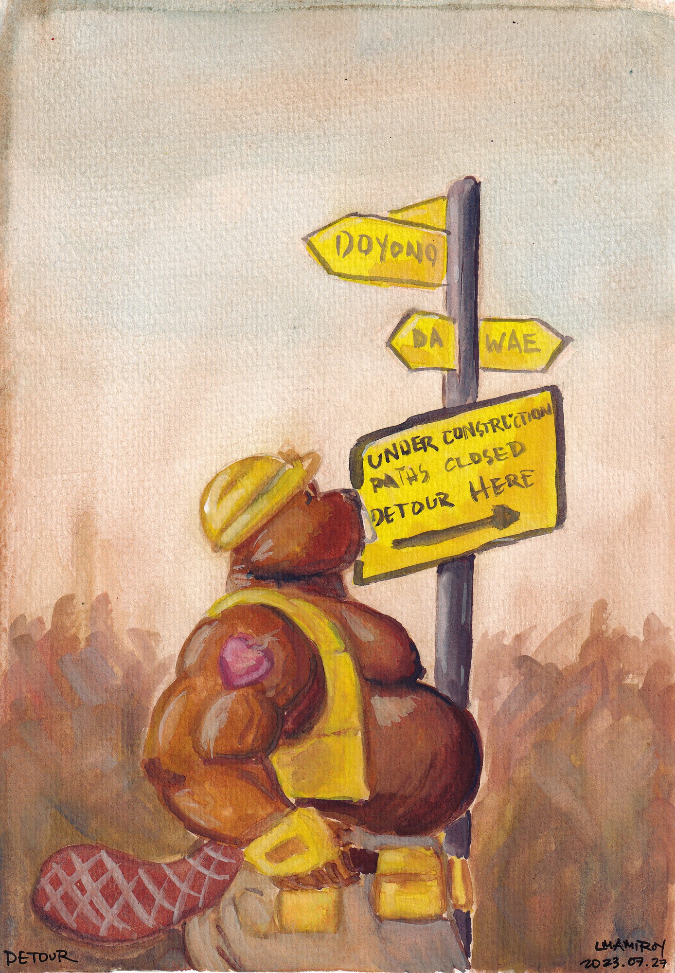 World Watercolor Month 2023 - Detour - By @alnair93 on Itaku