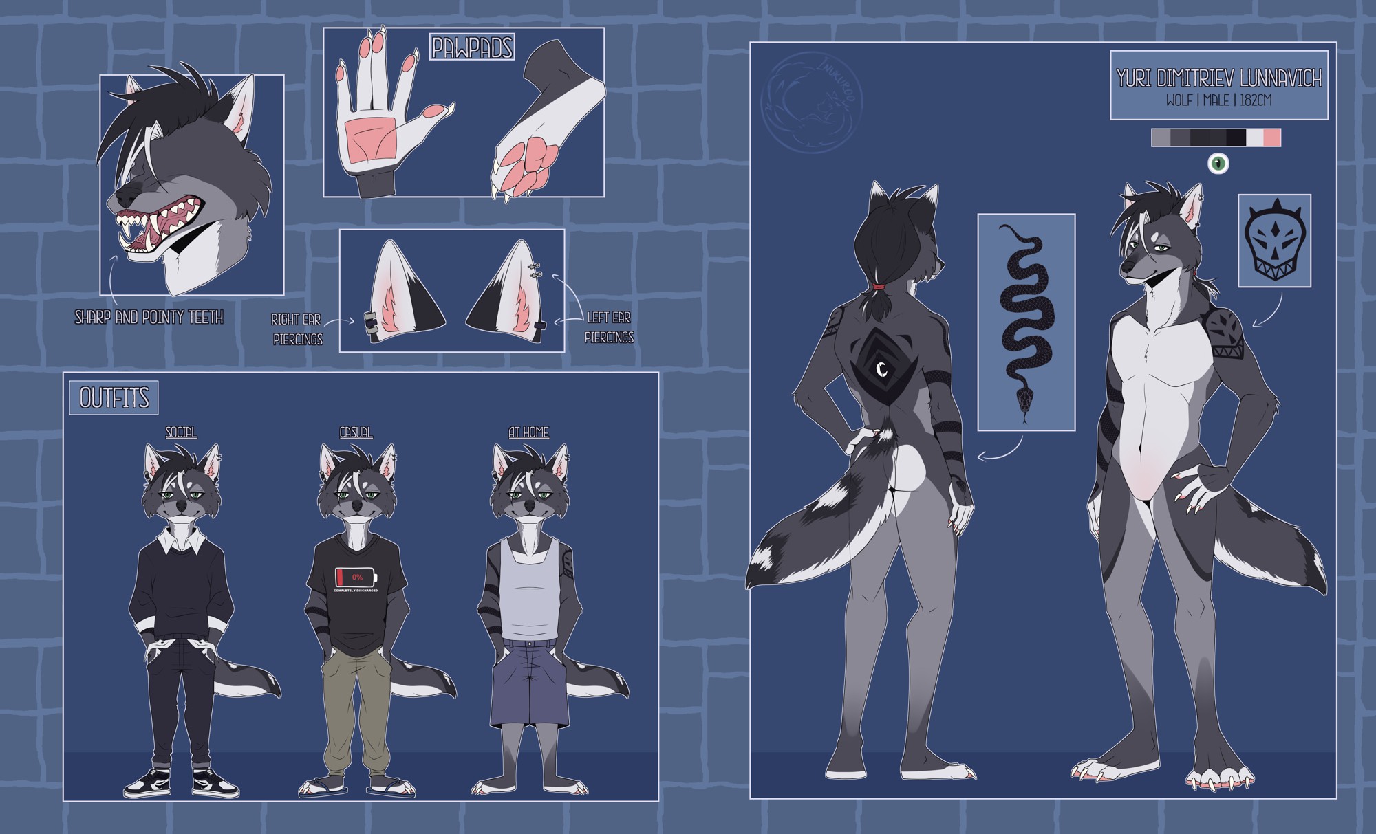 Reference sheet example - By @inukuroo on Itaku