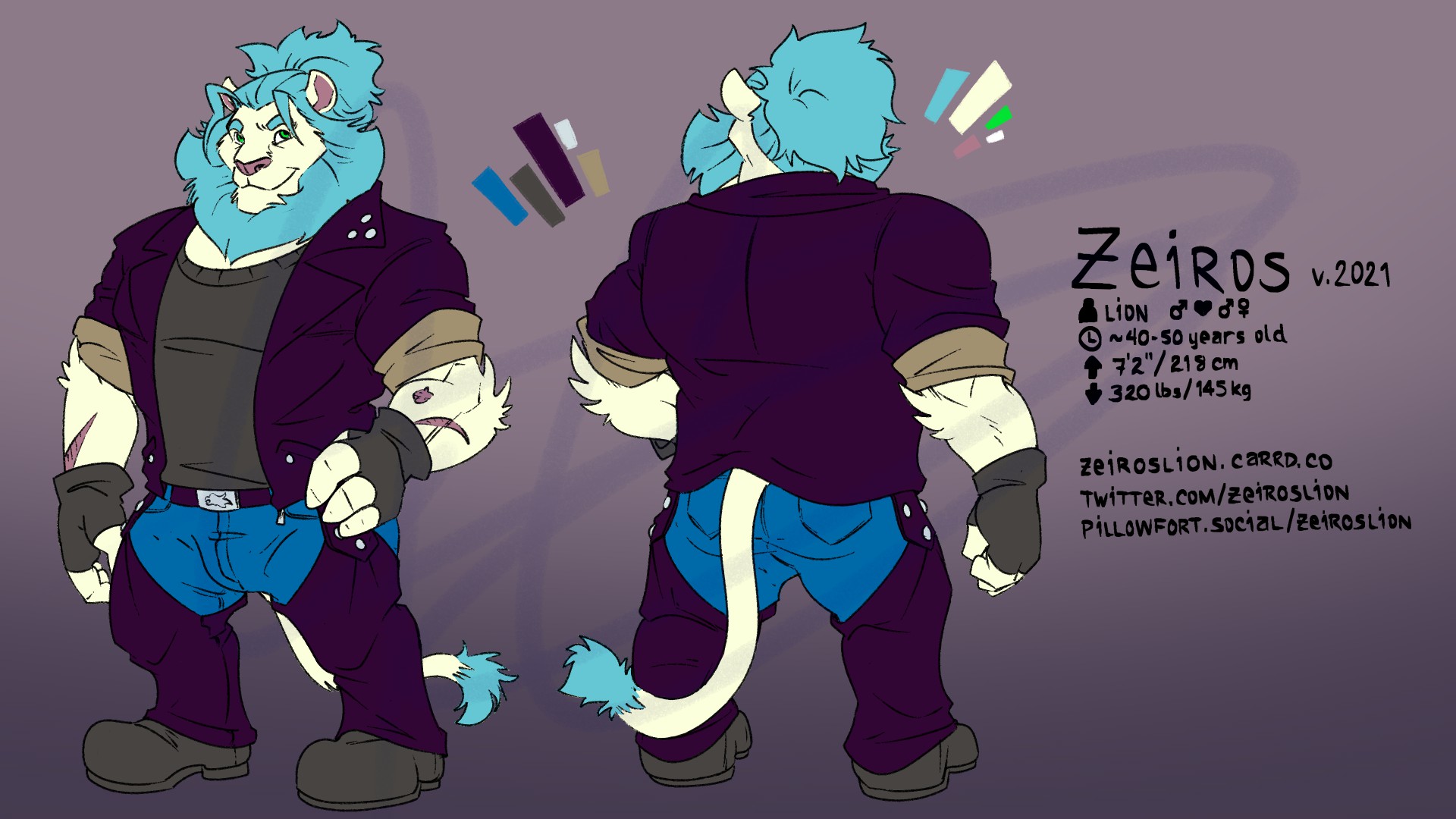 Zeiros Reference Sheet 2021 - Biker - By @zeiroslion on Itaku