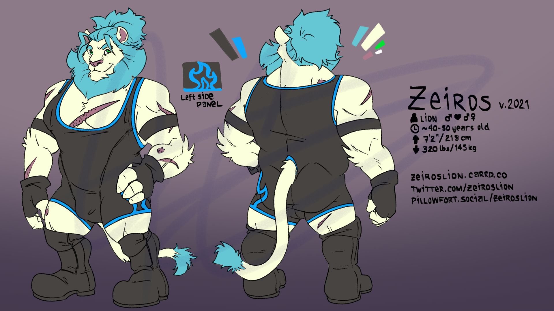 Zeiros Reference Sheet 2021 - Singlet - By @zeiroslion on Itaku