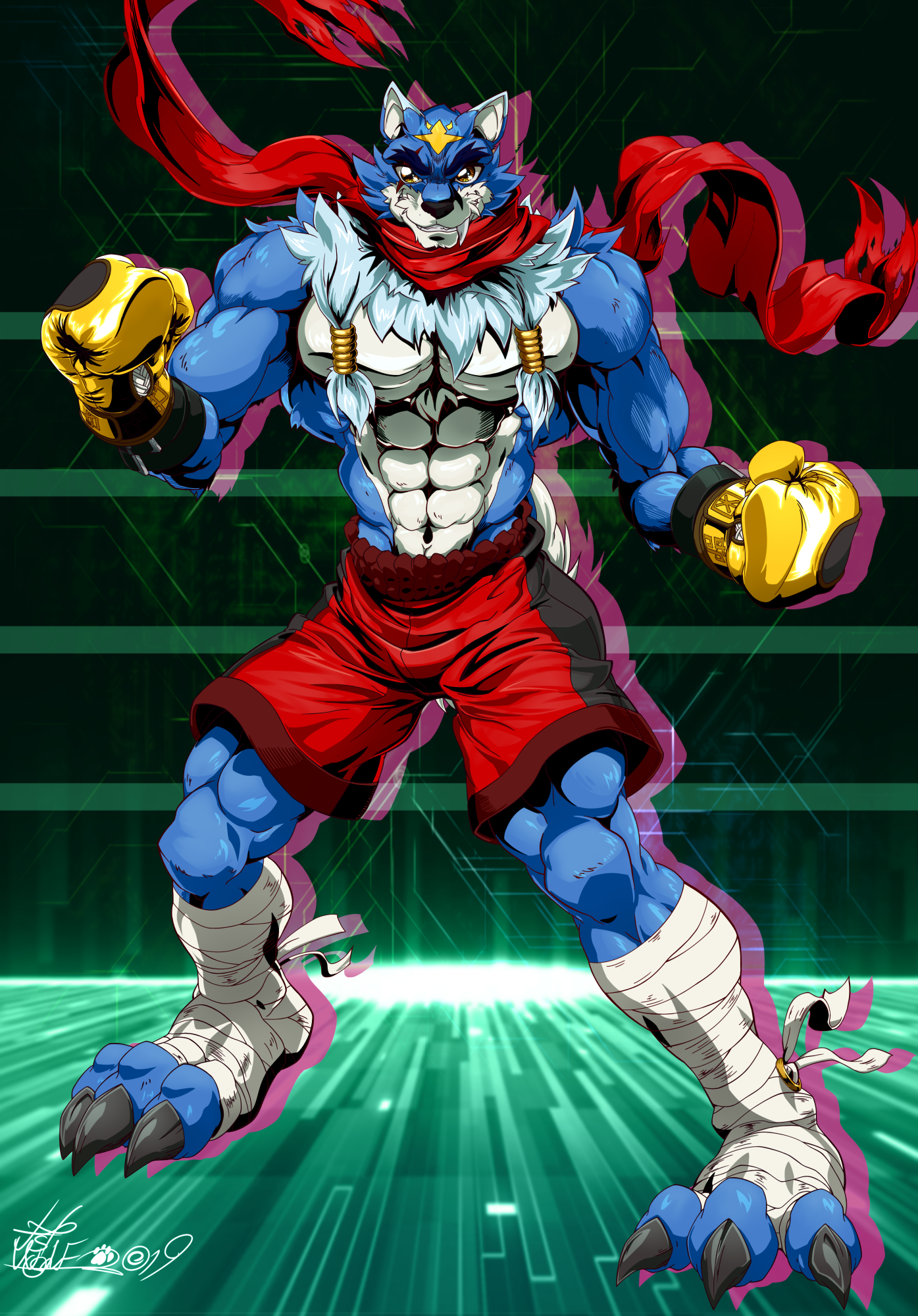 Commission: Masterxvmon - By @flexflixfox on Itaku