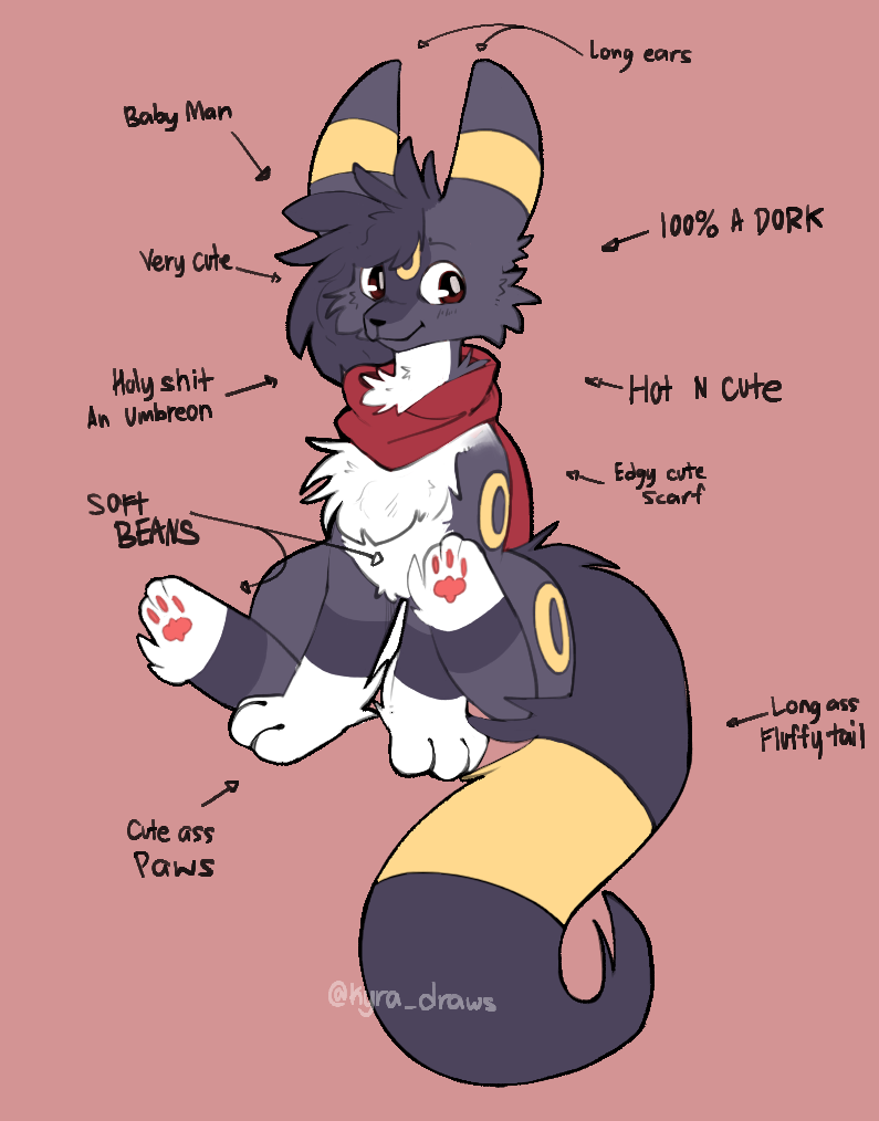 Shade The Umbreon - By @kyradraws on Itaku