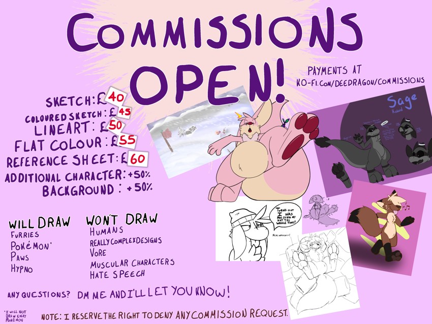 COMMISSIONS OPEN! - By @icedragondee on Itaku