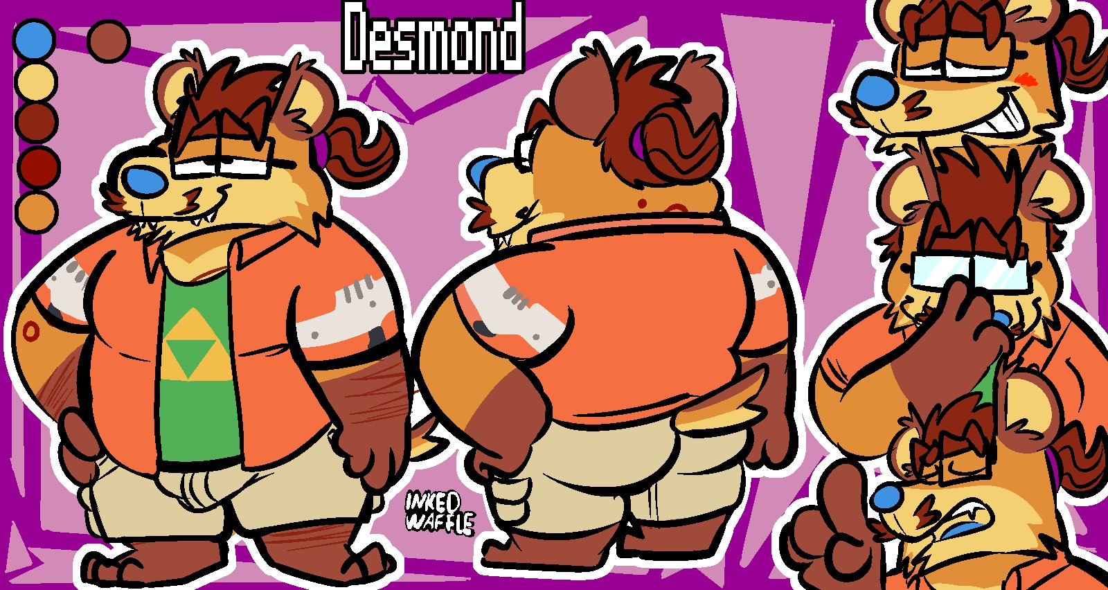 ref sheet for tanuki tummy sfw - By @inkedwaffle on Itaku