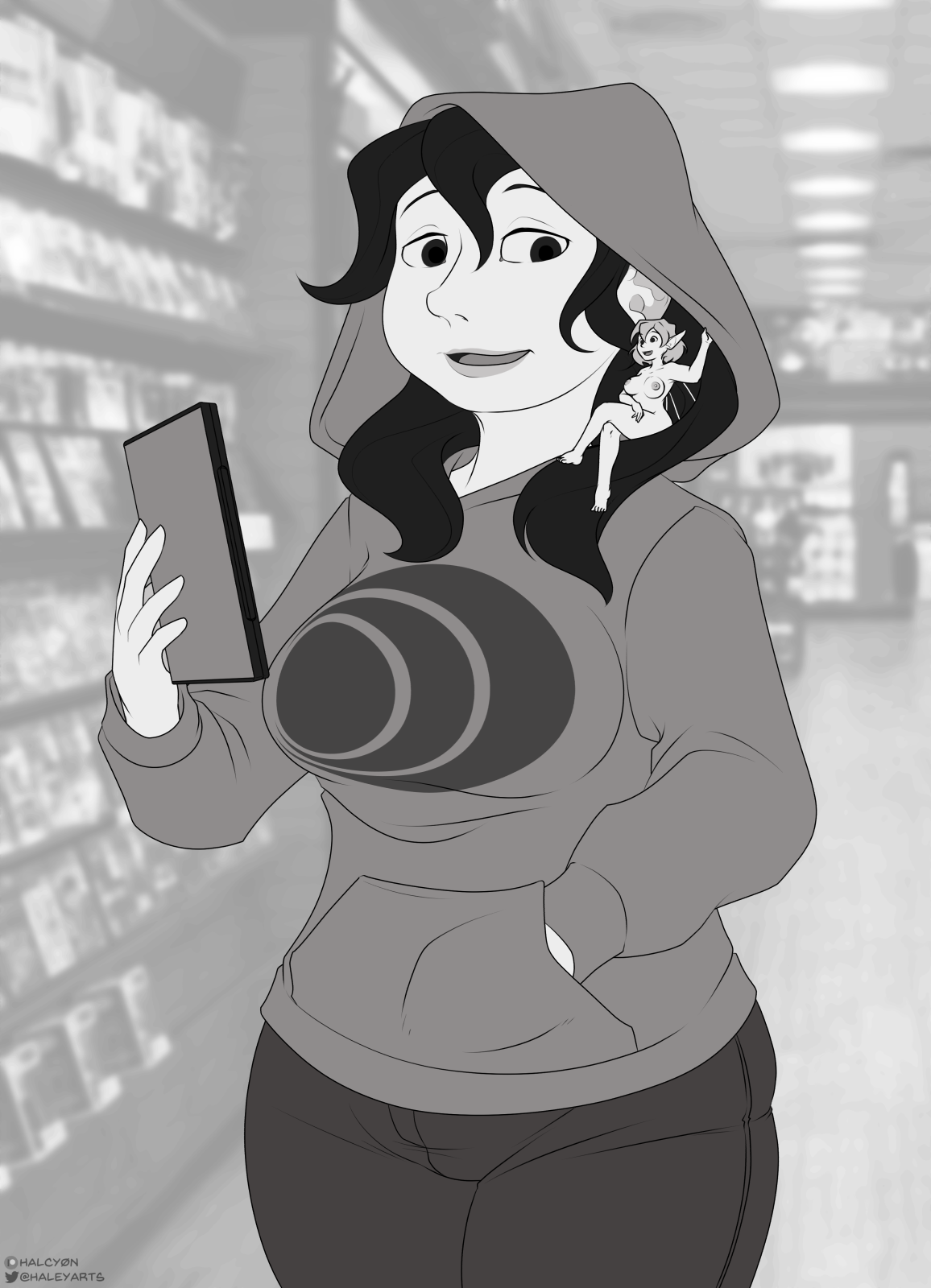Inconspicuous Game Store Visit - By @halcyon on Itaku