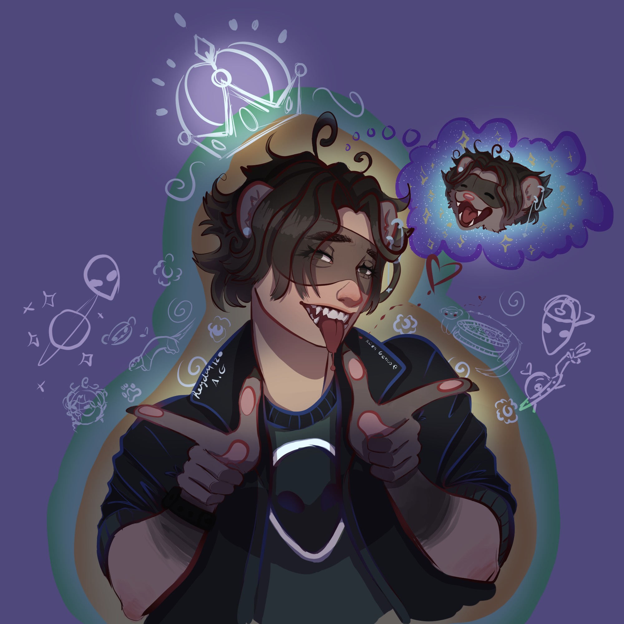 Probando estilos de Dibujo(?) - By @alien_genus on Itaku