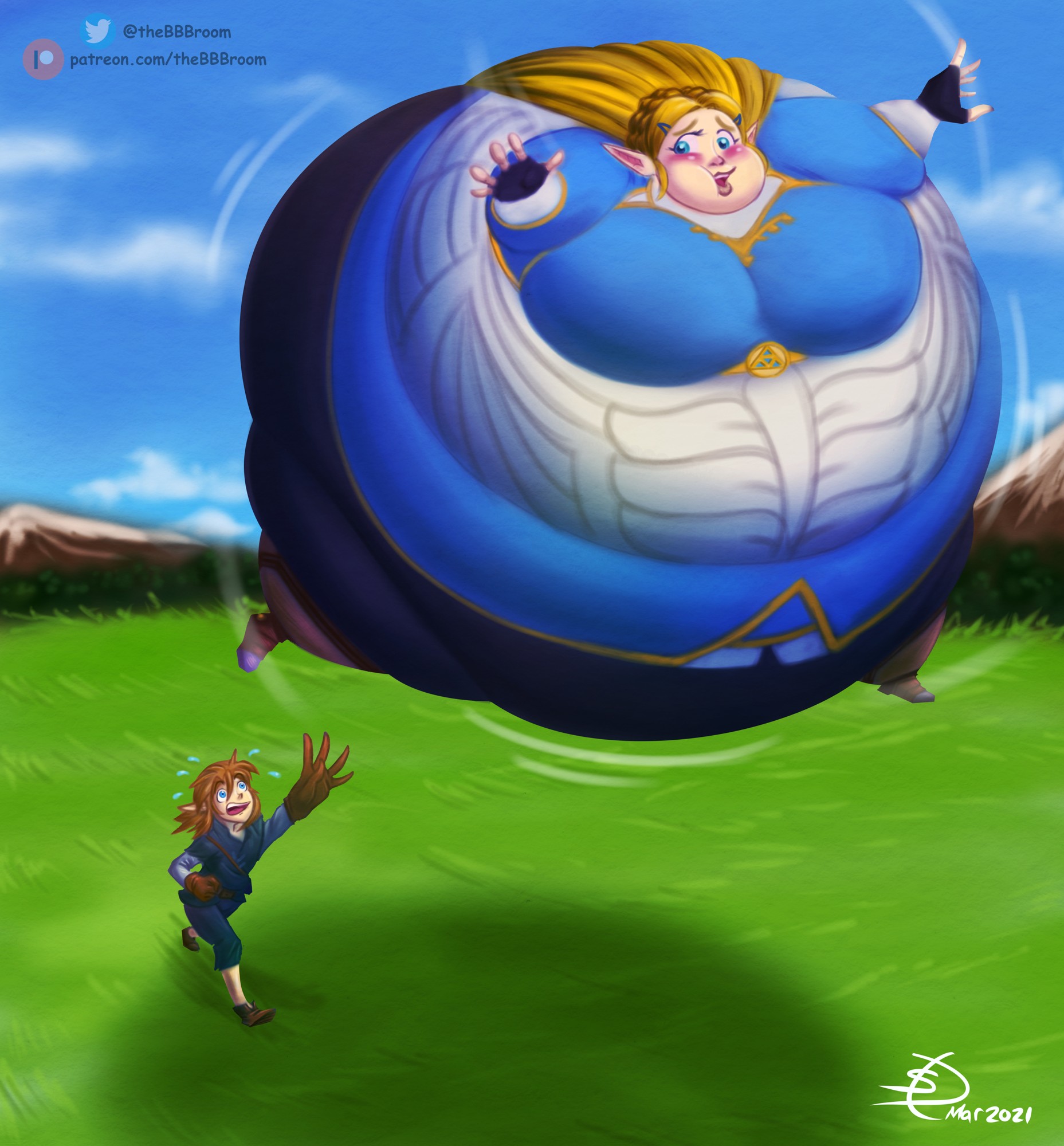 Inflanted inflated zelda 35th - By @thejuicystuff on Itaku
