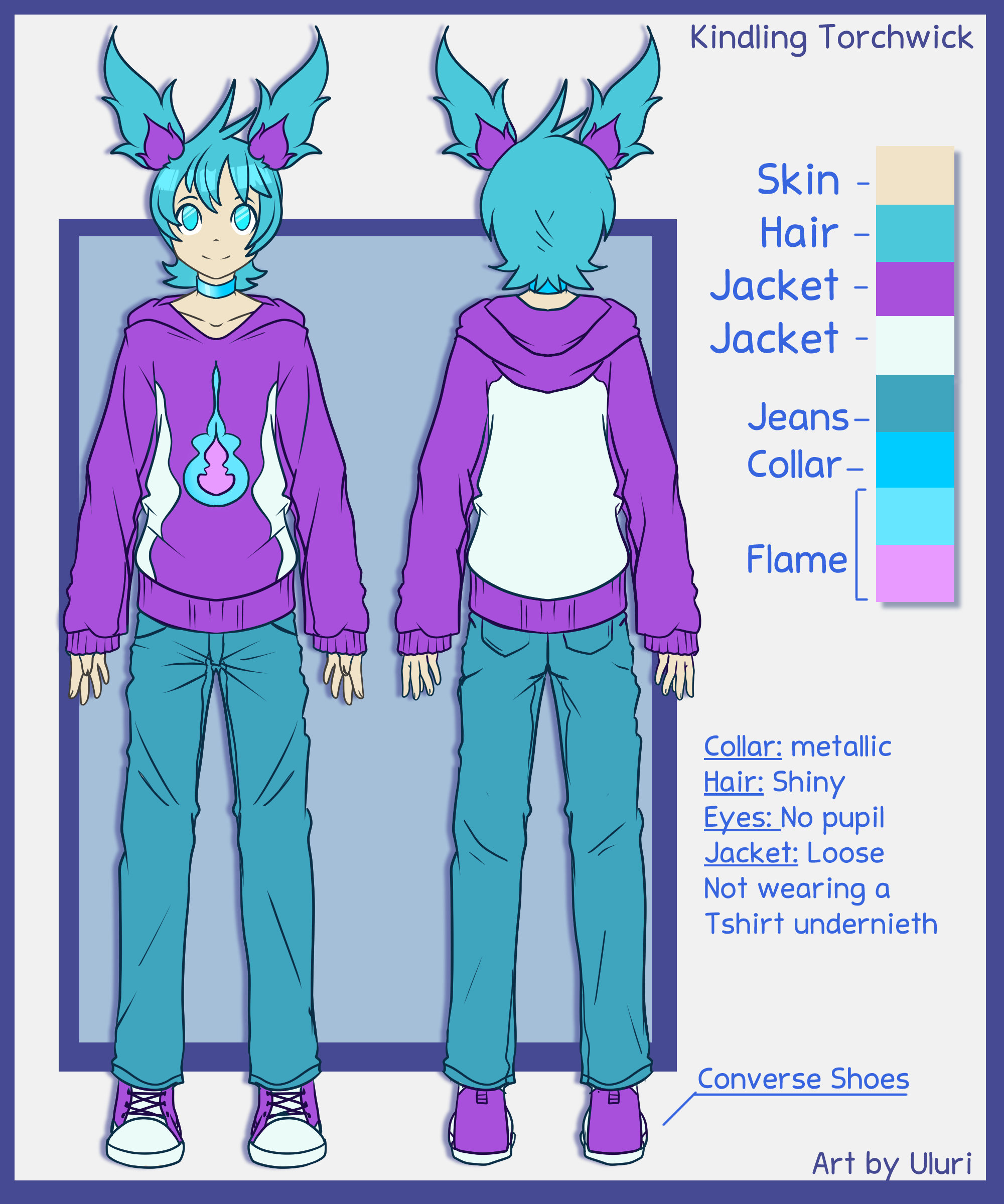 Kindling Human Reference Sheet - By @uluri on Itaku