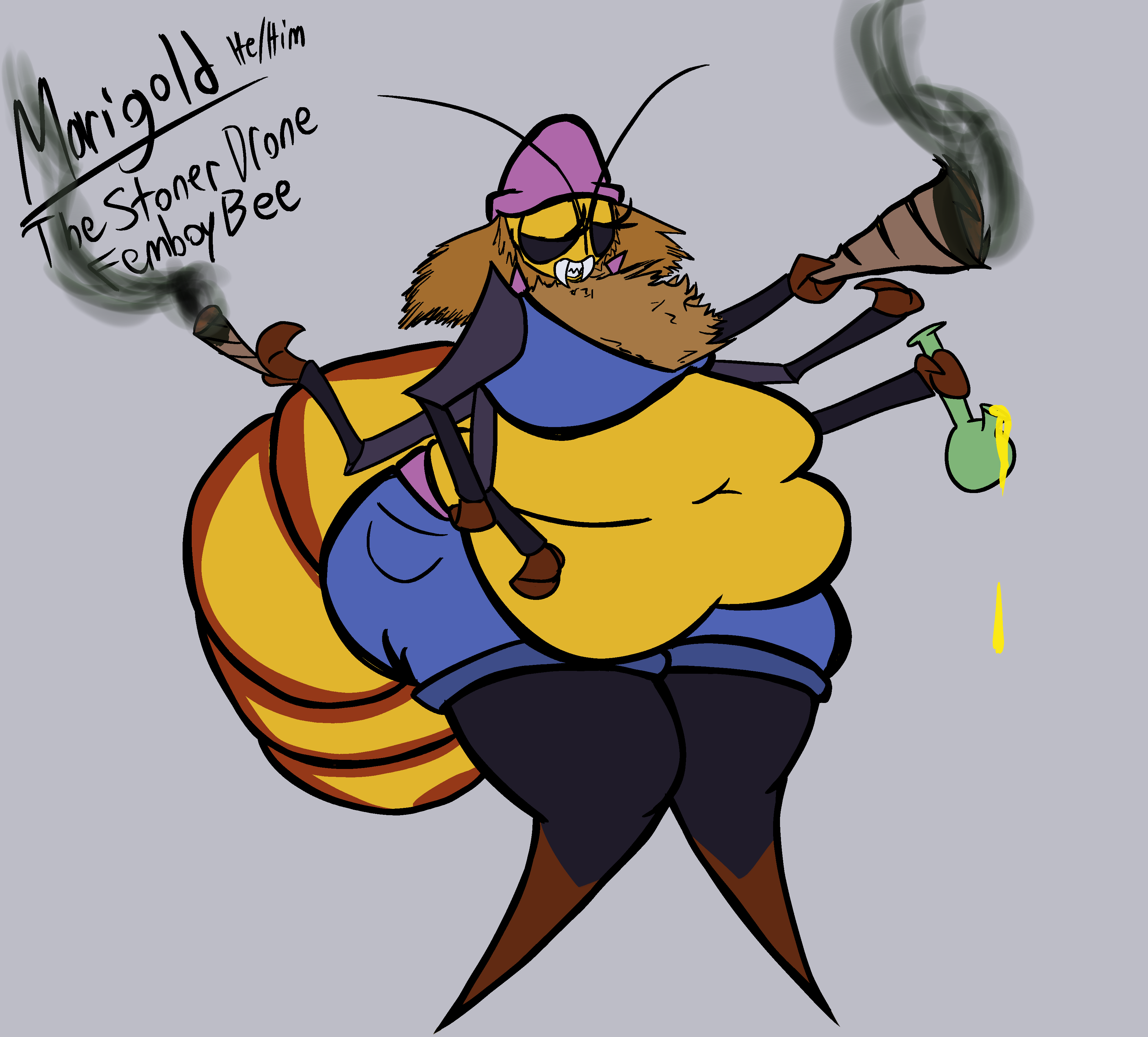 marigold the drone femboy - By @gingersnaps on Itaku