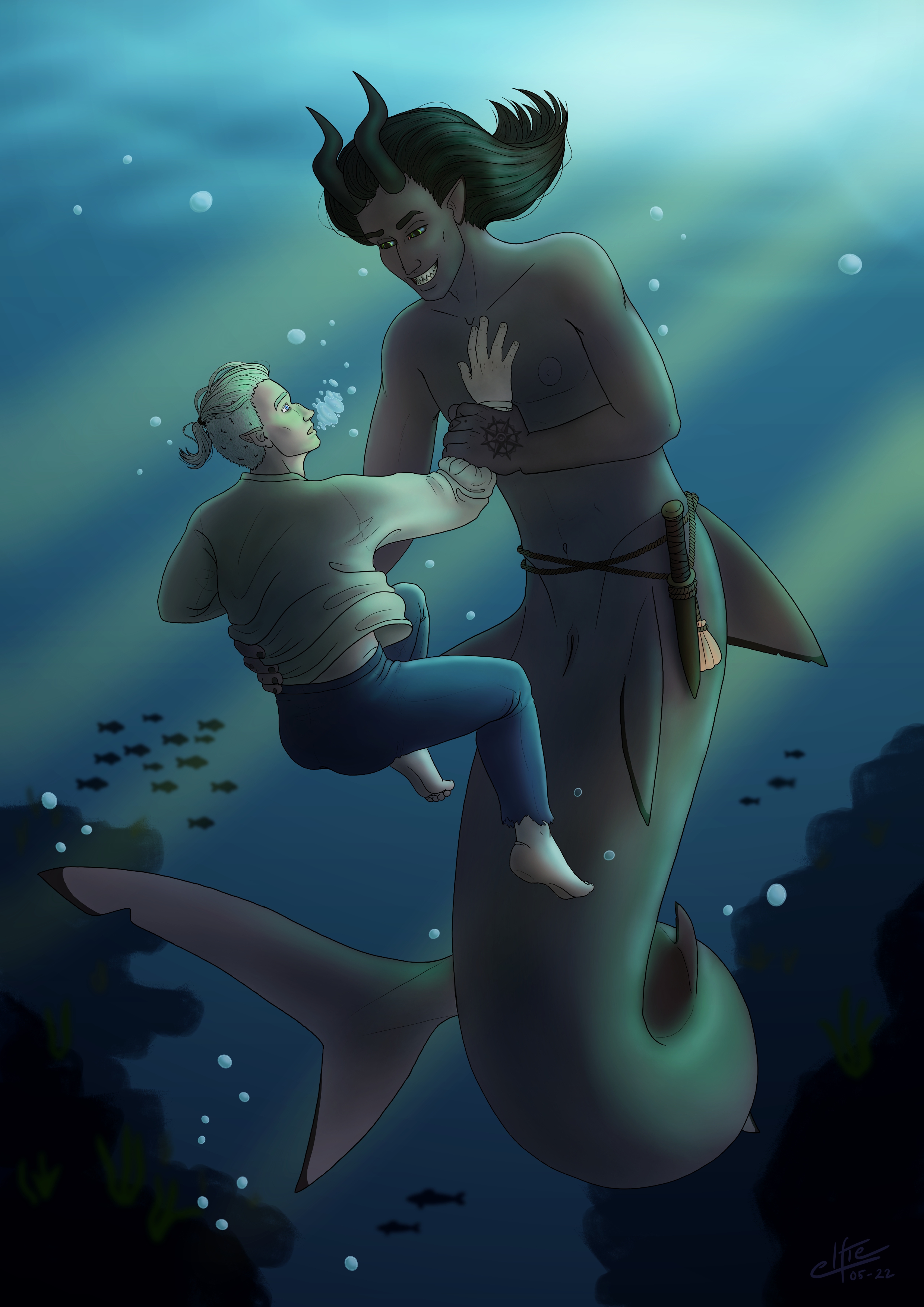 Mer!Melee AU 2 - By @finegoddamnit on Itaku