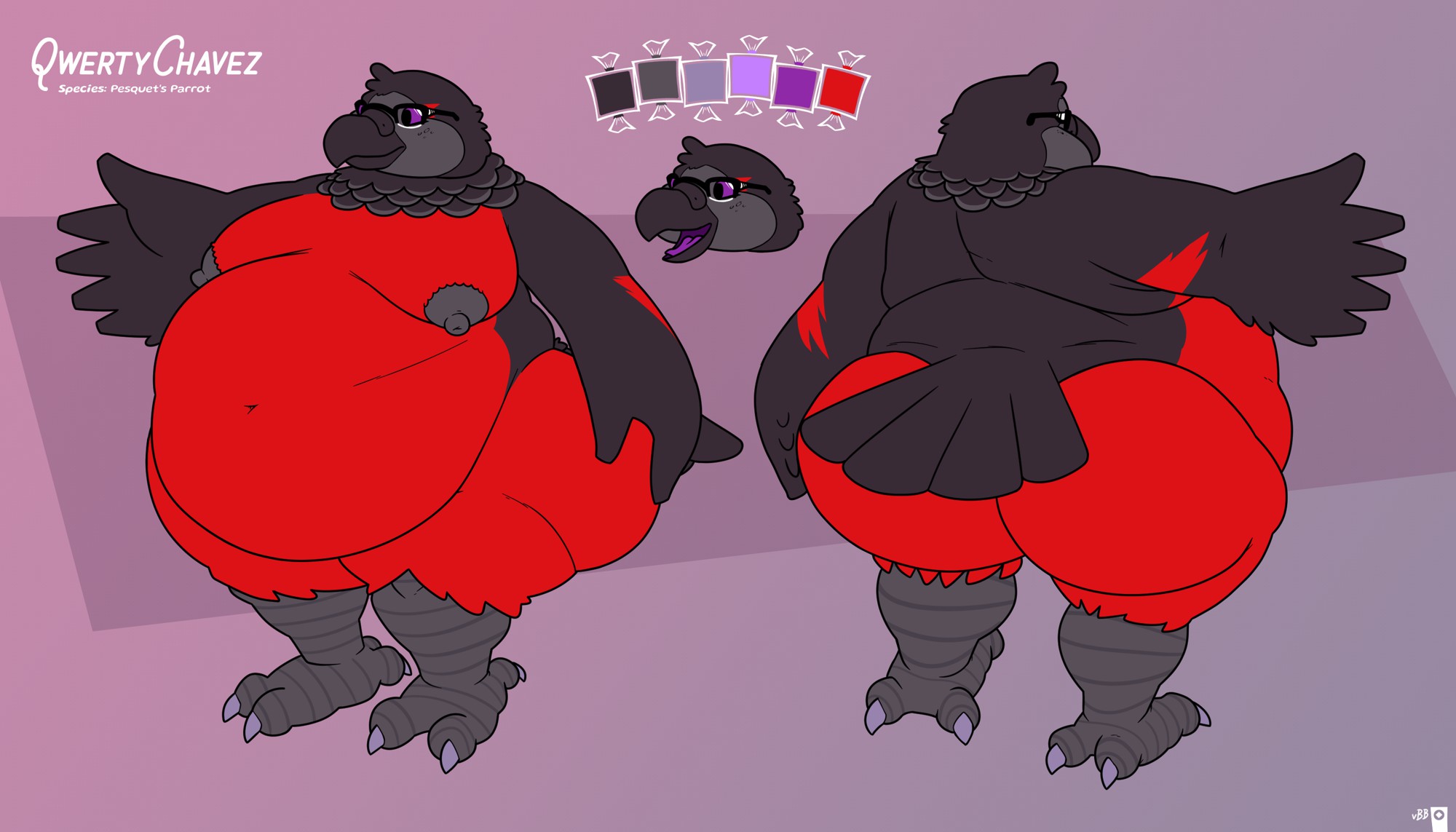 [C] Qwerty Chavez Ref Sheet - By @vantablackbox_ on Itaku