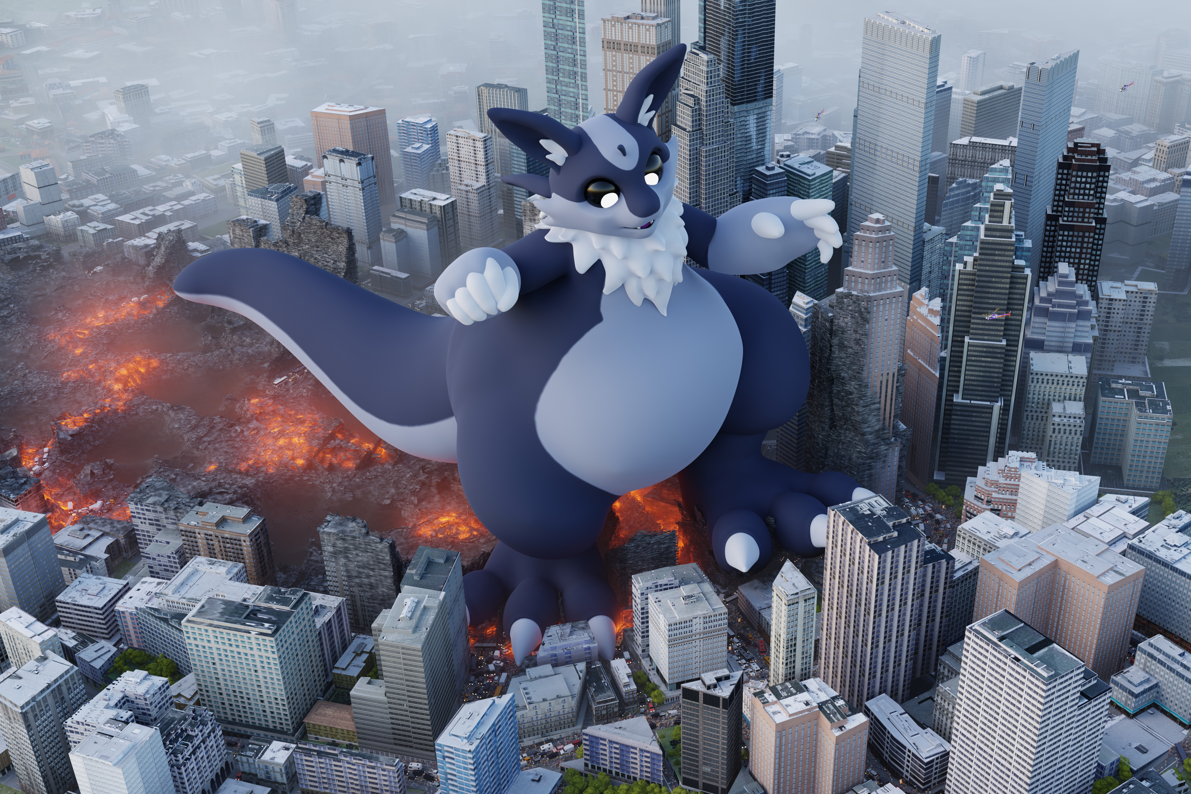 a walk downtown - By @dvorakir on Itaku