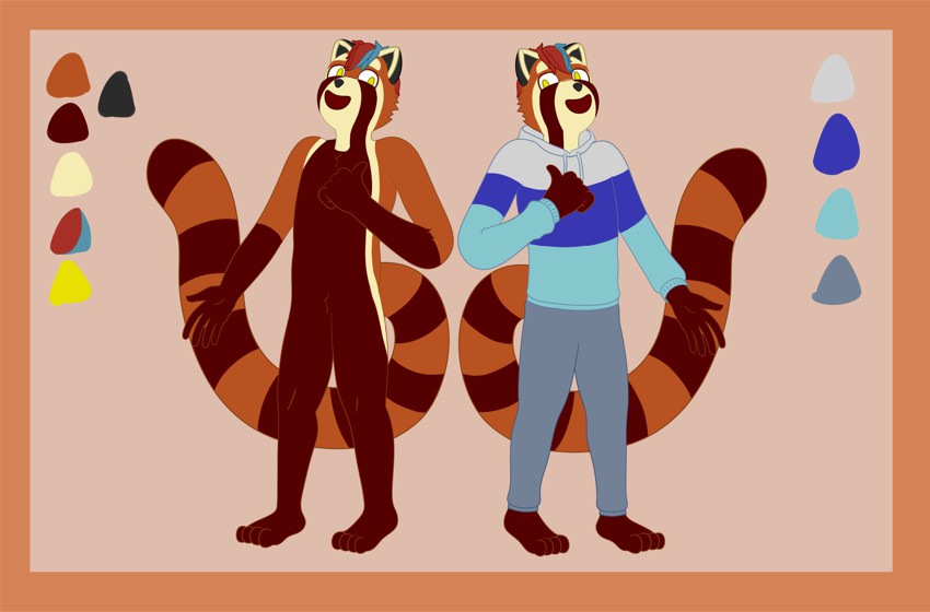 Red panda ref sheet - By @strife on Itaku